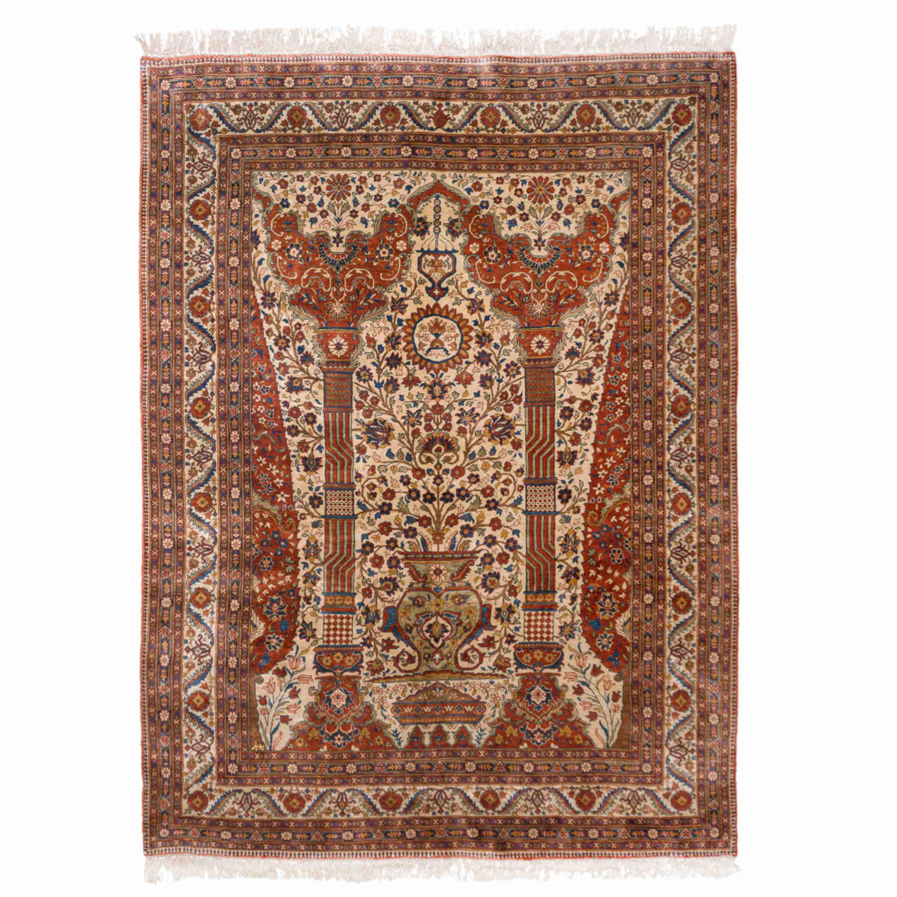 Eyvan Heriz Persian Carpet Silk 124x169, Authentic Vintage Rugs & Kilims in Dubai