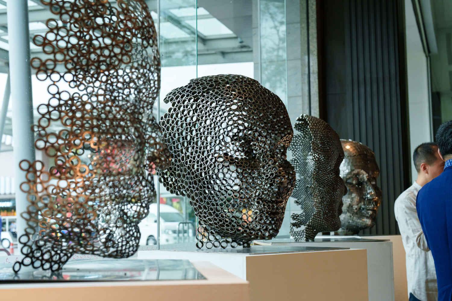 Contemporary Human Stainless Steel Sculpture By Vincent Barrau in Dubai