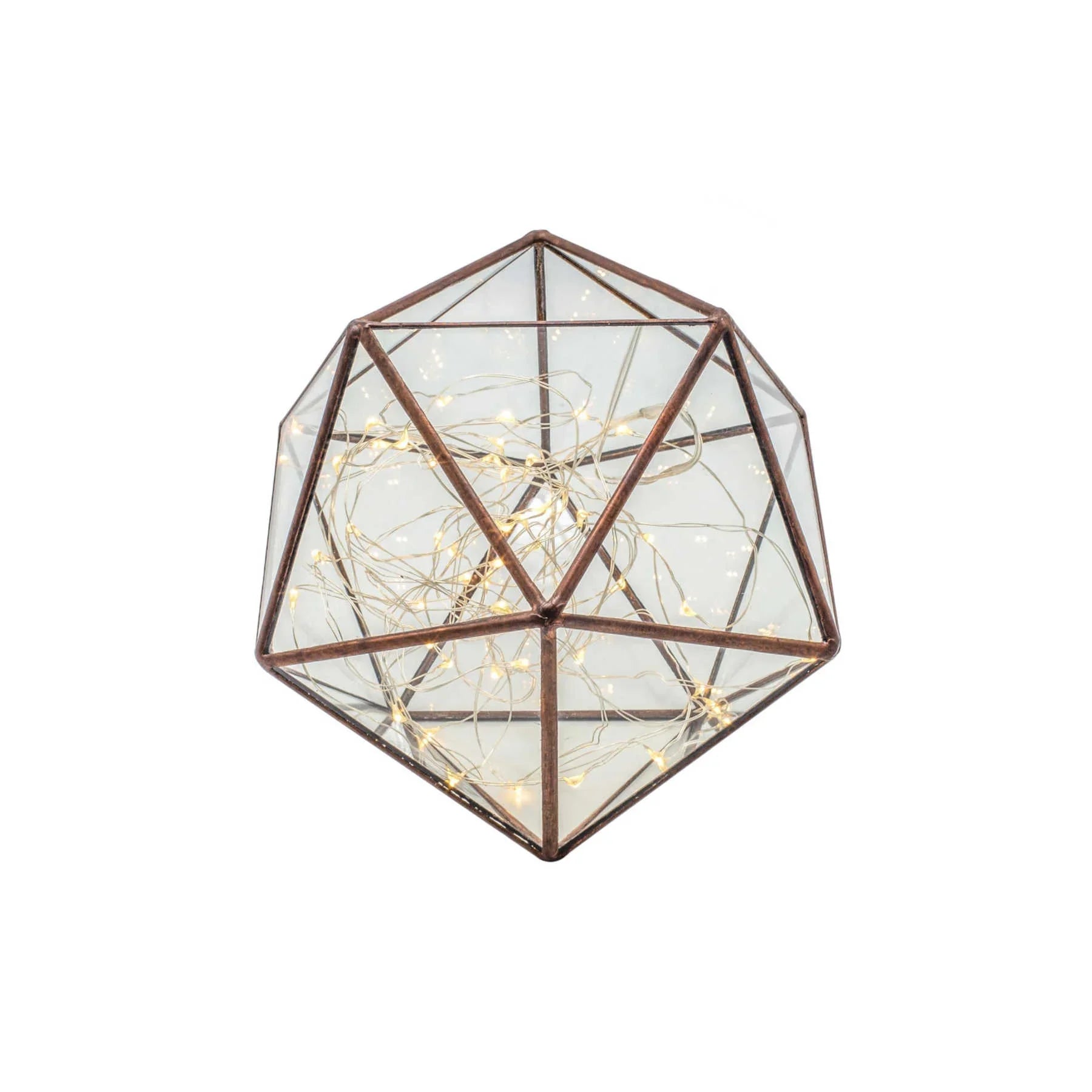 Glass Terrarium, Light Up Geometric Glass & Copper Terrariums in Dubai