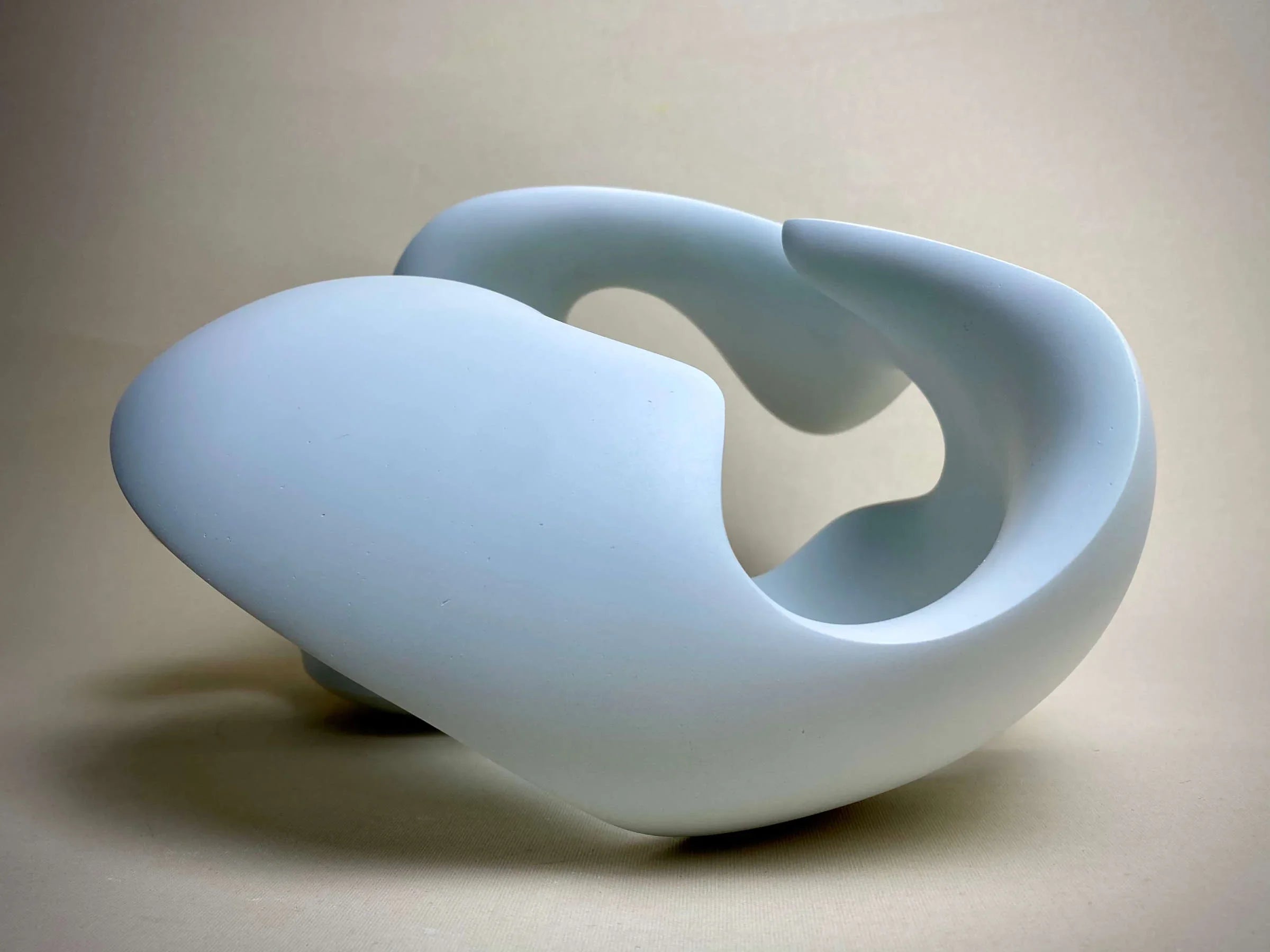 Flowing Mixed Media Sculpture, Contemporary Clay Statues By Gabriel Rivera