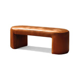 Brown Leather Bench, Contemporary Designer Furniture