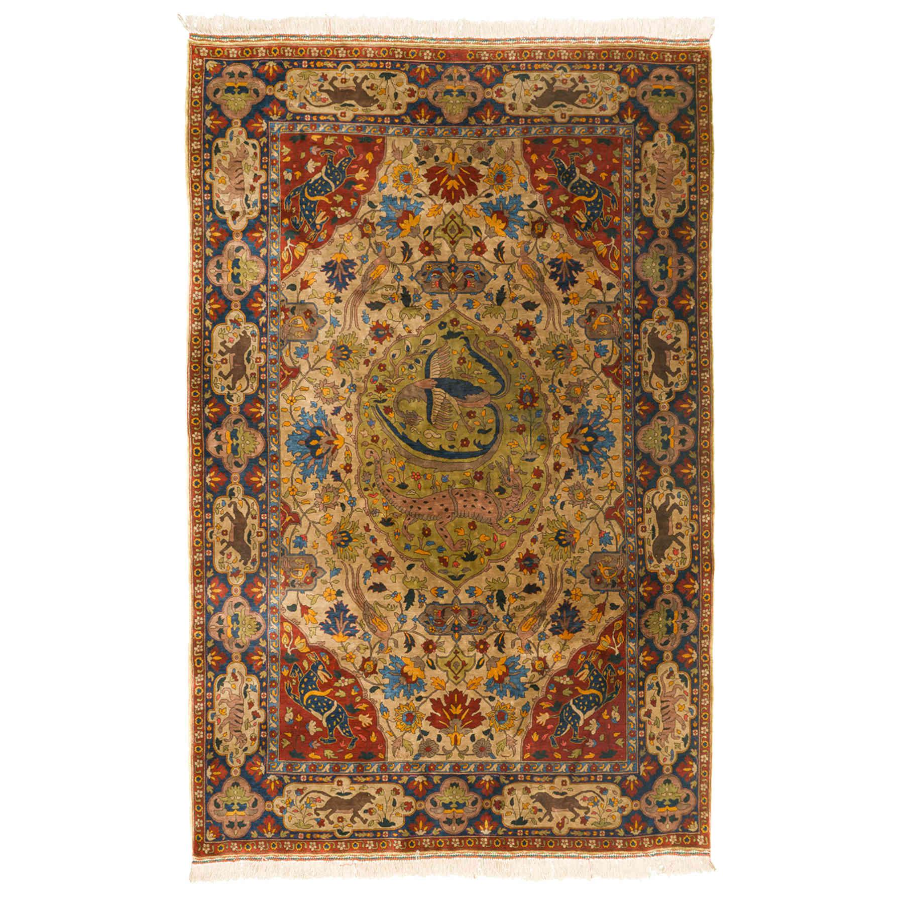 World Garden Heriz Persian Carpet Silk 122x190, Authentic Vintage Rugs & Kilims in Dubai