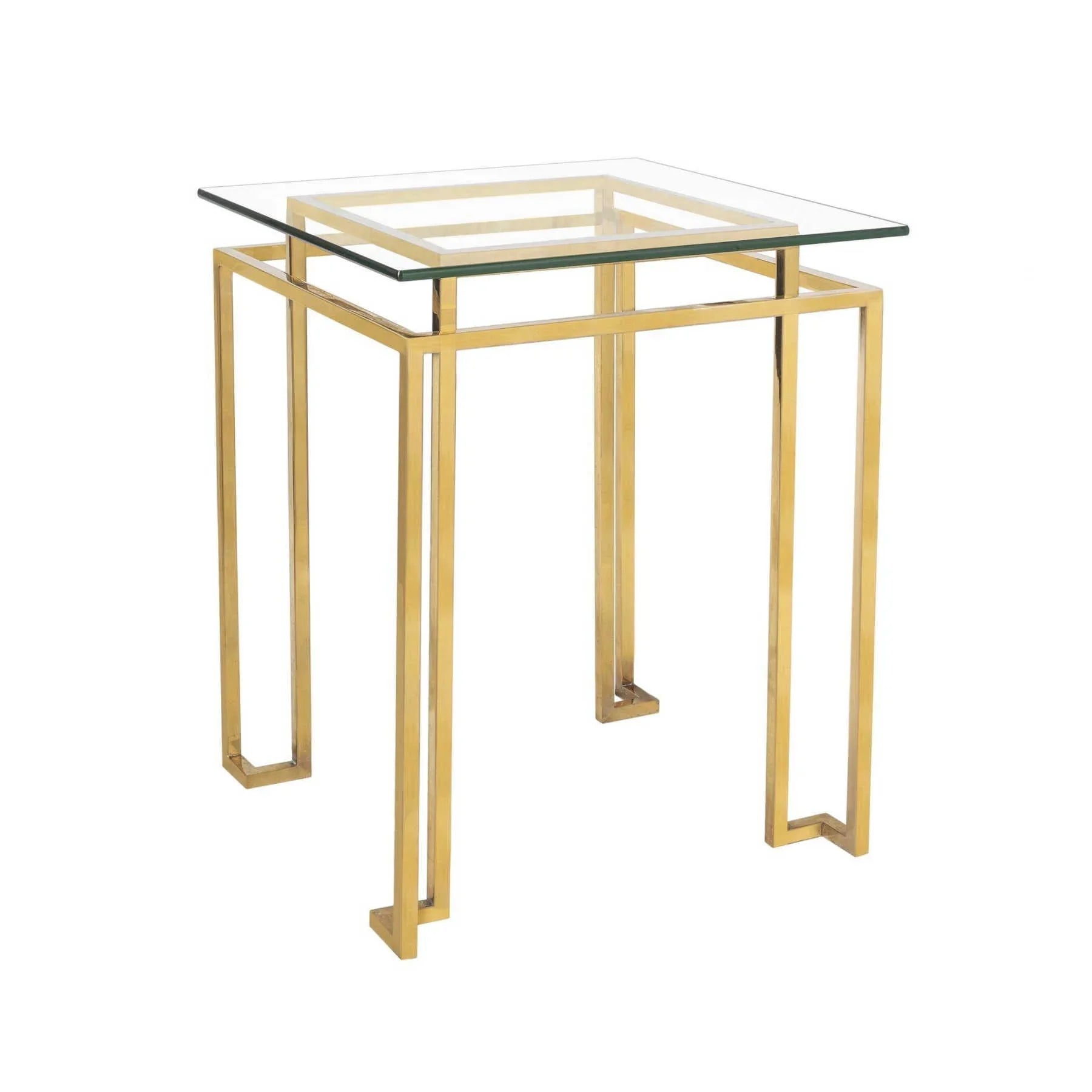 Glass Top Bronze Side Table - Designer Furniture & Decor in Dubai