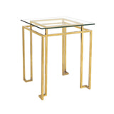 Glass Top Bronze Side Table - Designer Furniture & Decor in Dubai