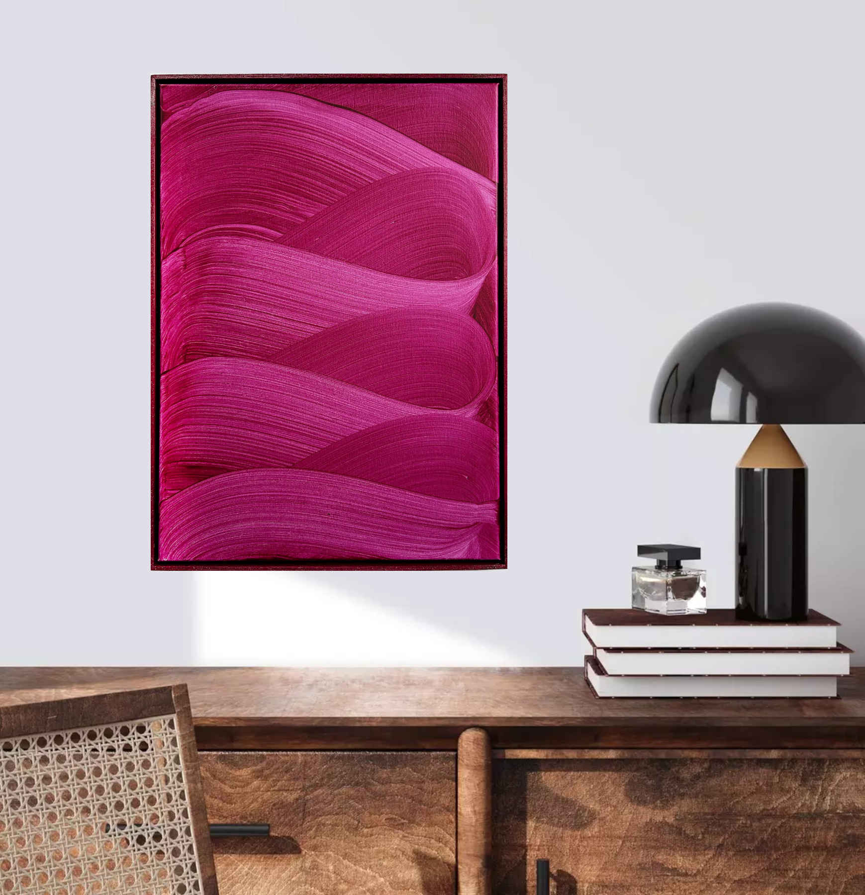 Magenta Abstract Painting For Interior Design By Nikolaos Schizas in Dubai