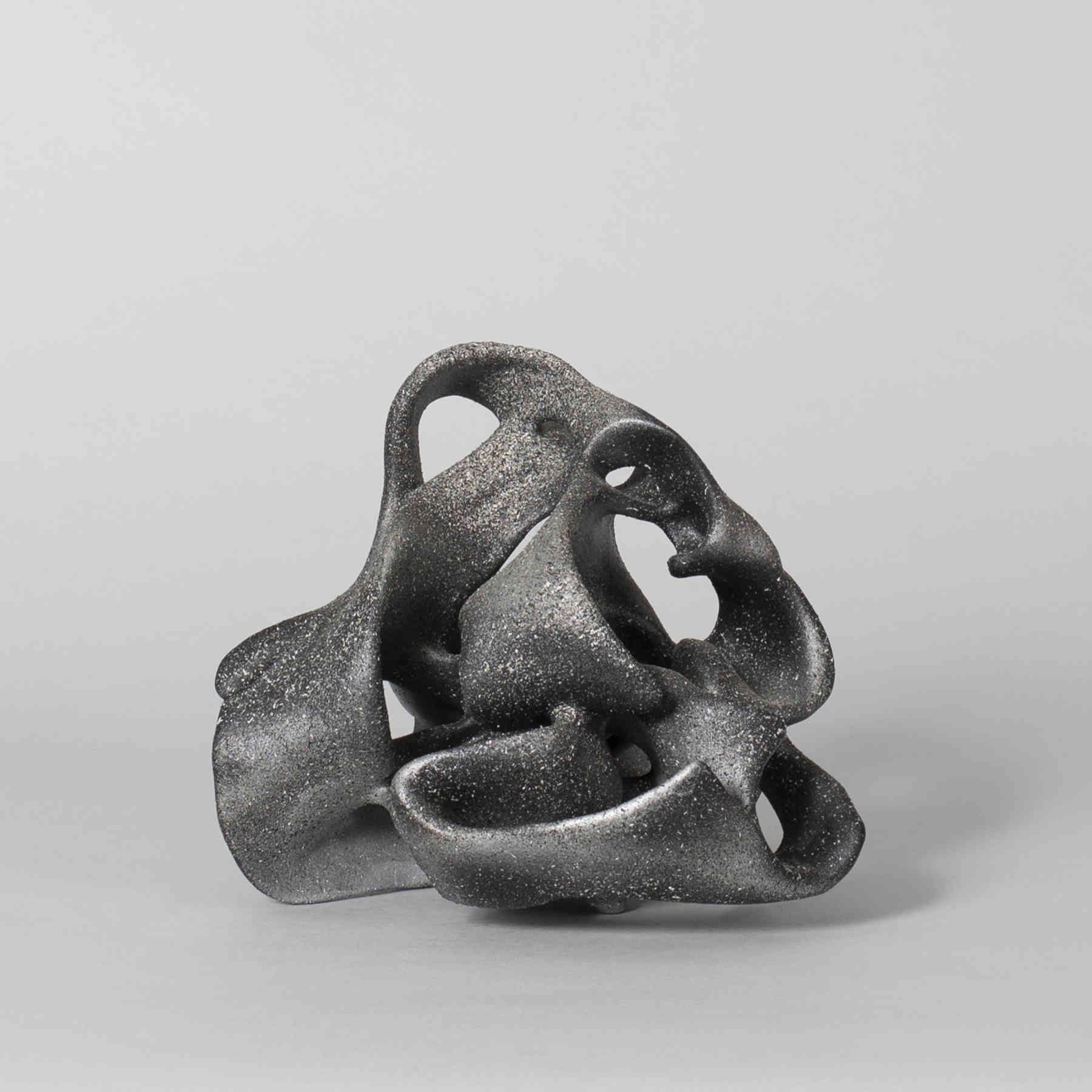Grey Abstract Ceramic Sculpture Art by Ariane Crovisier