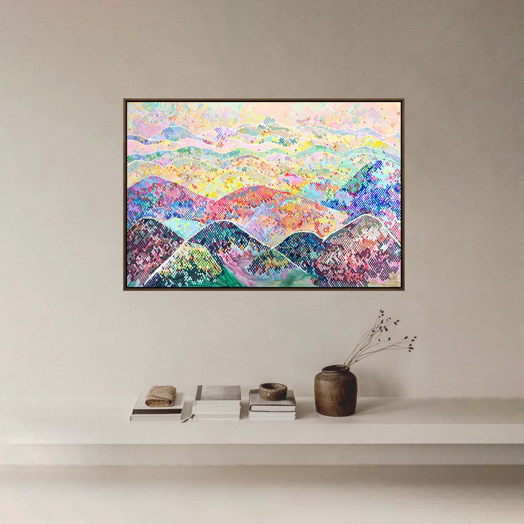 Mountain Landscape Mixed Media Painting By Hanji Park in Dubai