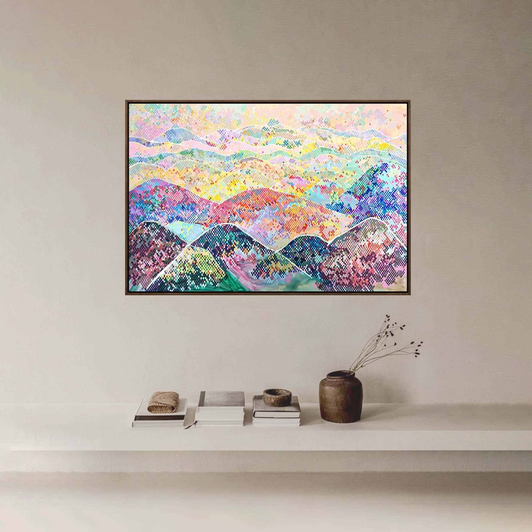 Mountain Landscape Mixed Media Painting By Hanji Park in Dubai