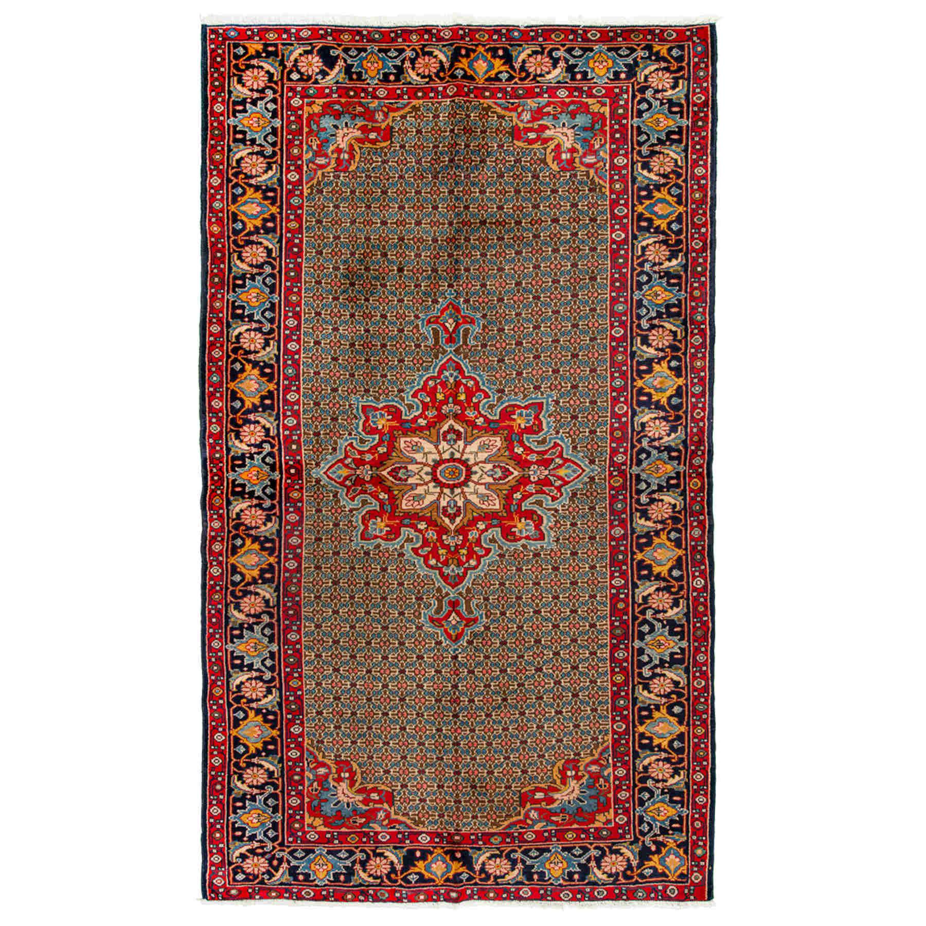 Medallion Hamedan Persian Carpet 131x225, Tribal Handmade Wool Rugs & Kilims in Dubai