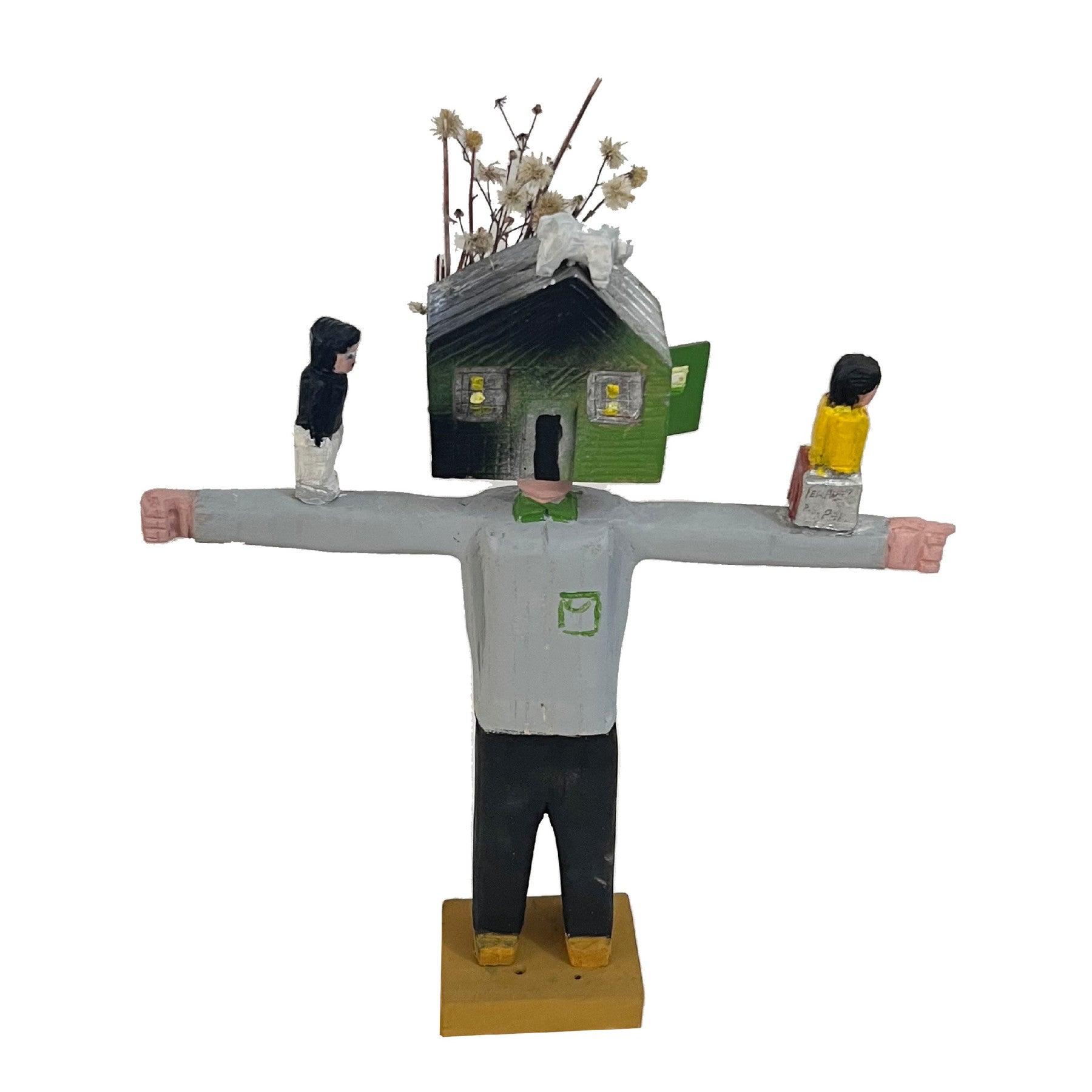 Homeless Wood Sculpture - Contemporary Wooden Statues & Artworks By Amir Kamand in Dubai