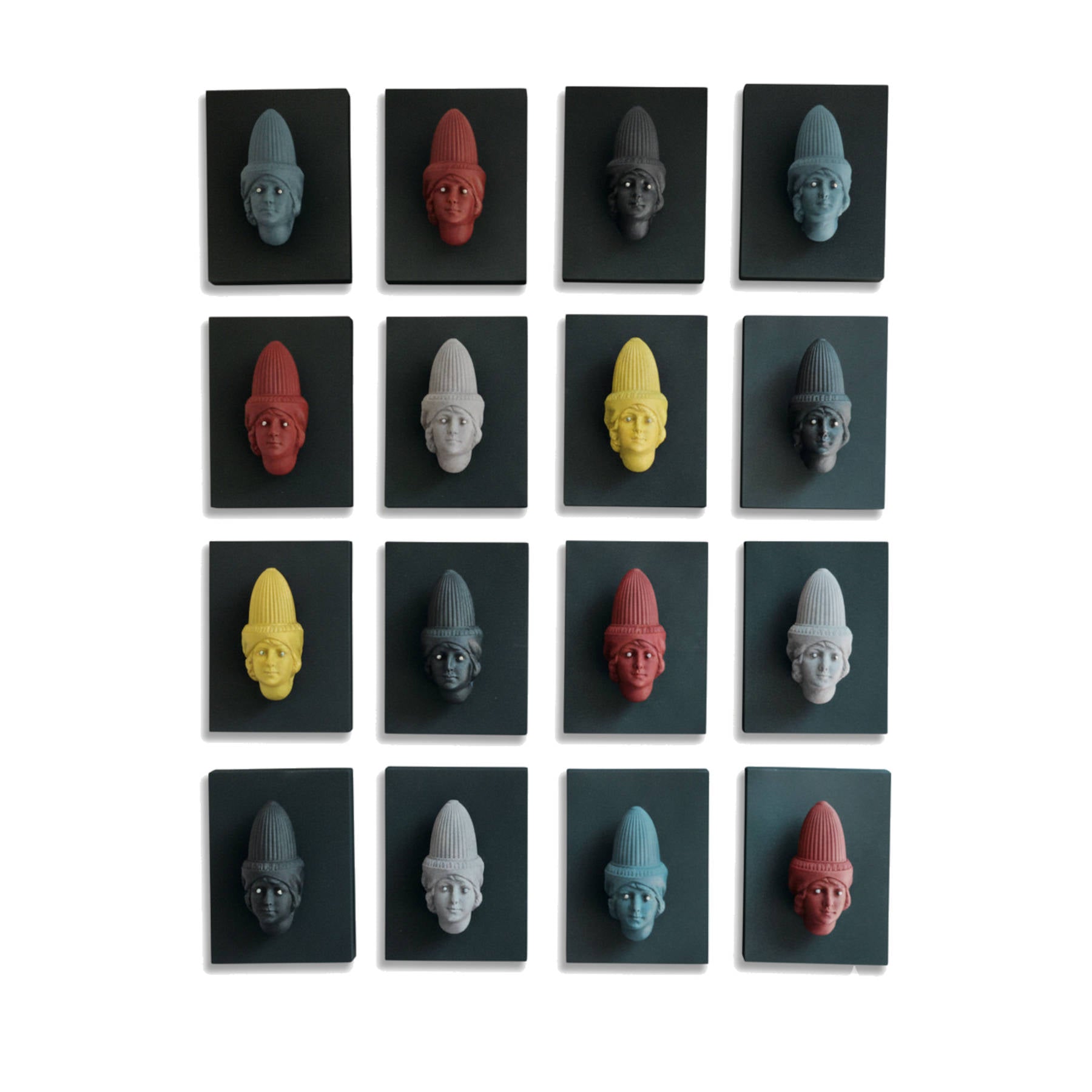 16 heads installation sculptural artwork Dubai