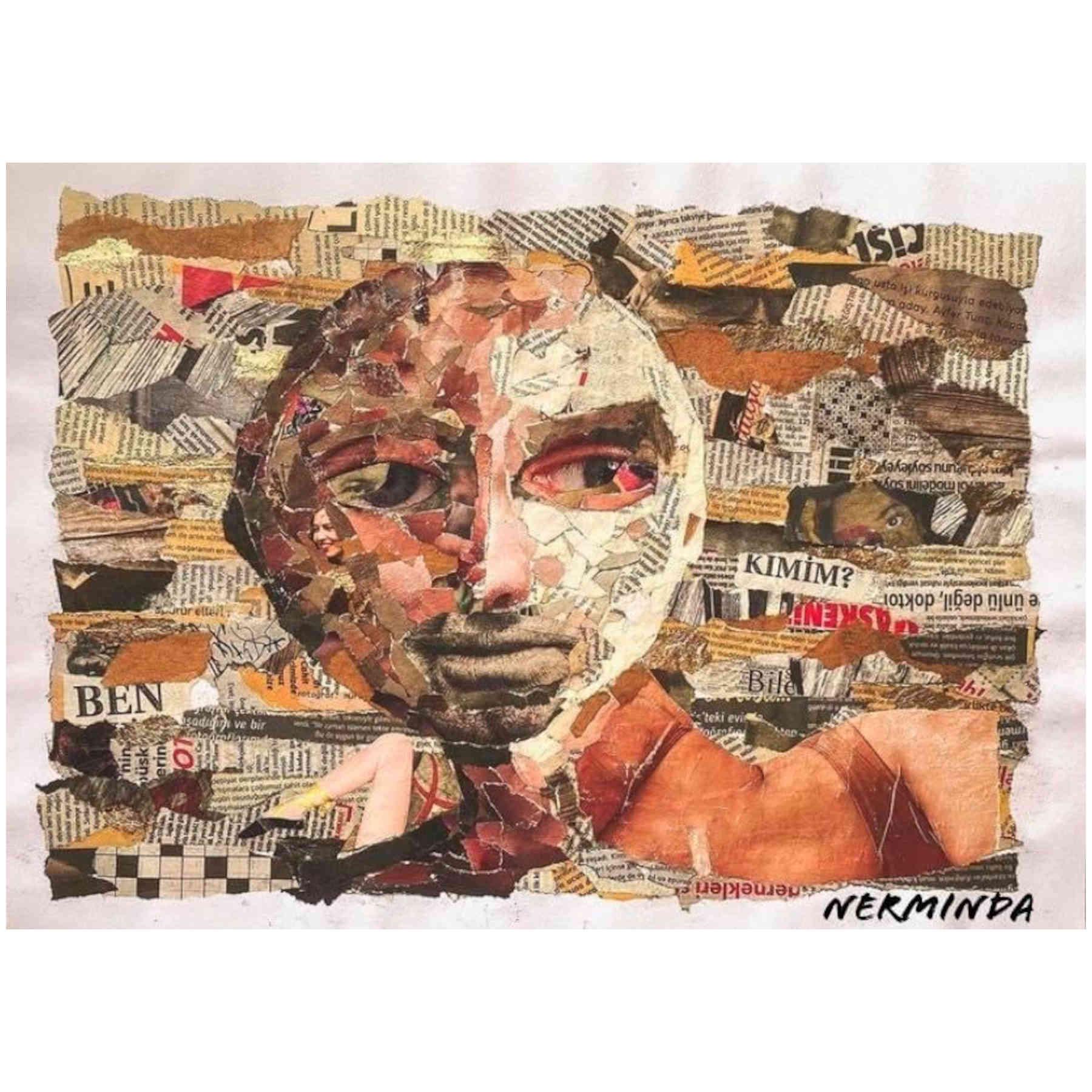 Collage Artwork on Paper By Nermin Dakori - 70cm x 50cm