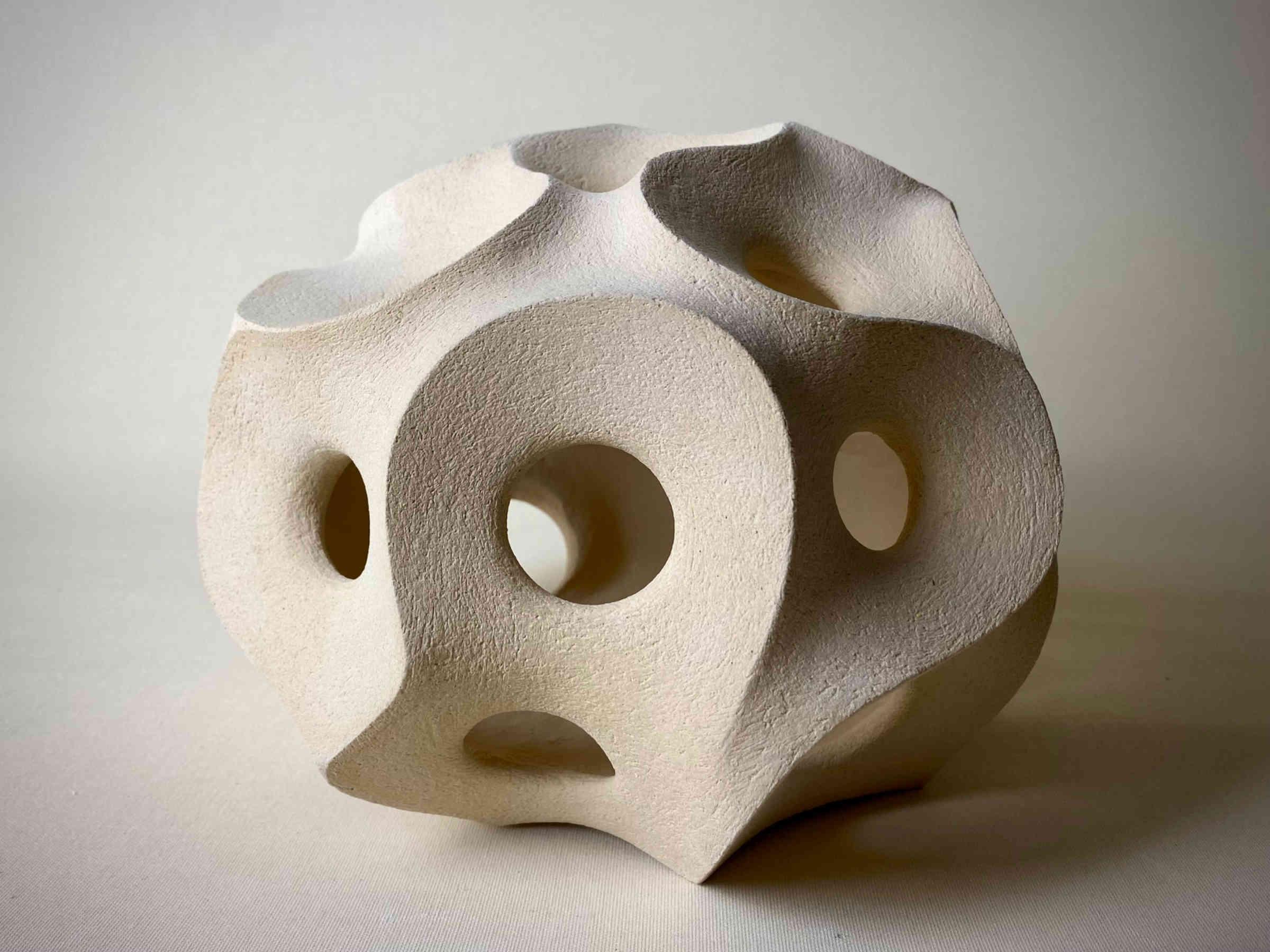 Huecos Stoneware Clay Sculpture, Contemporary Statues By Gabriel Rivera