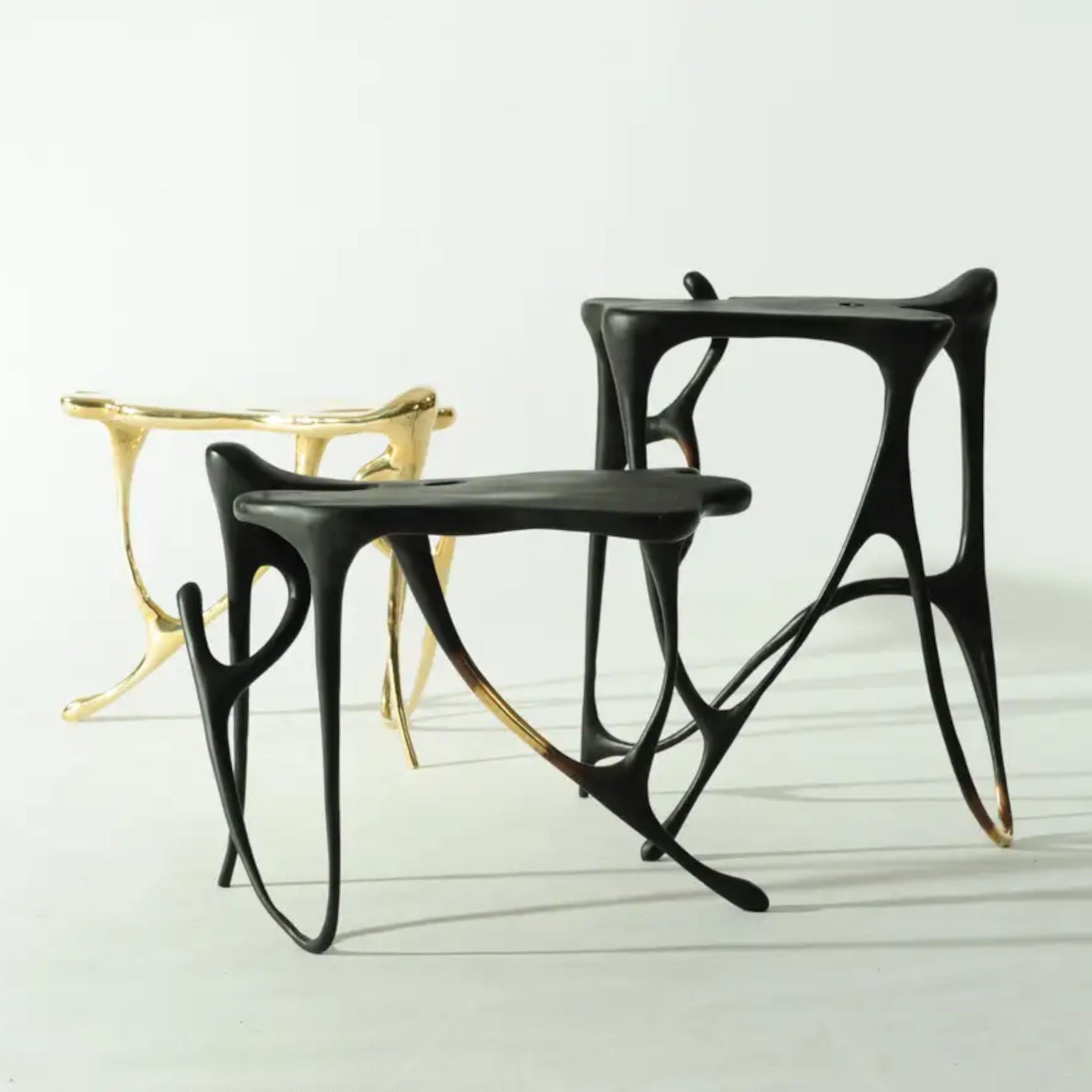 INK Blackened Brass Side Table Set