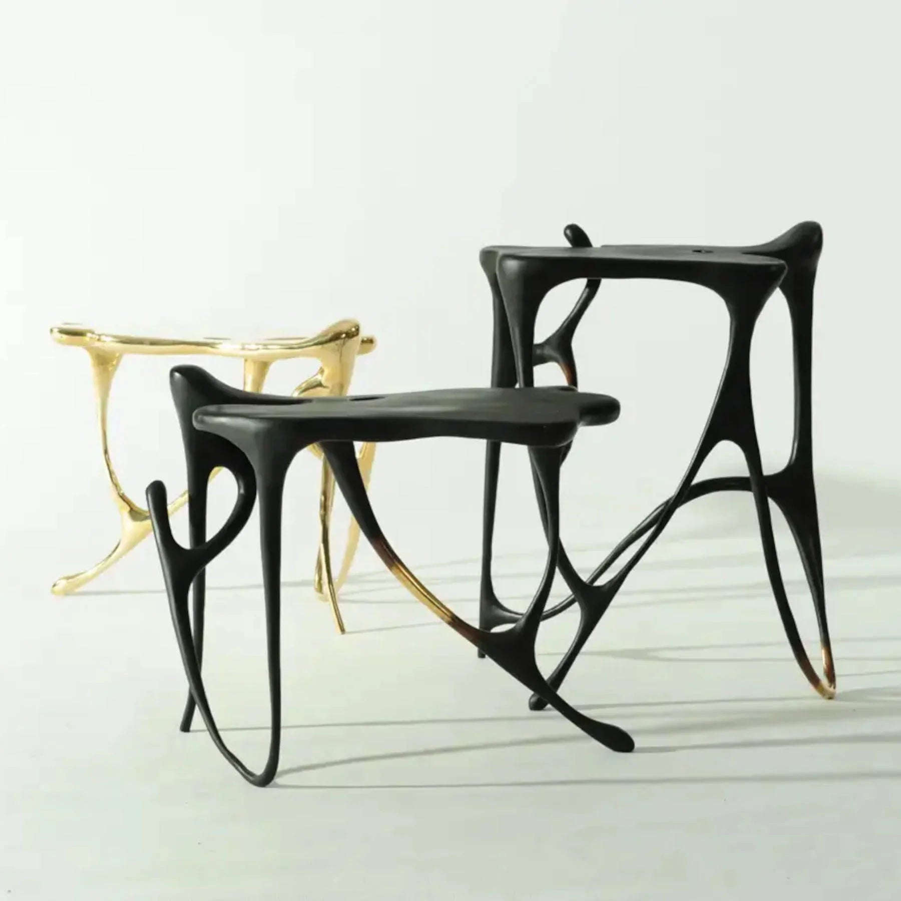 INK Blackened Brass Side Table Set