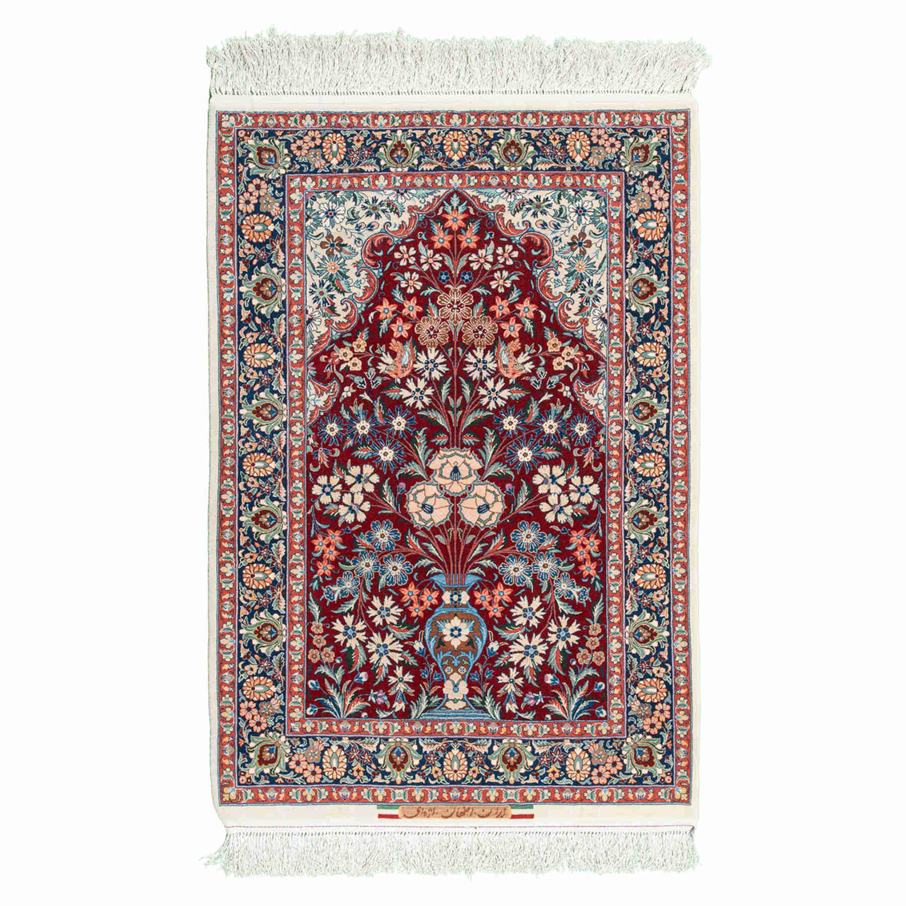 Vase Isfahan Persian Carpet 90x135, Handmade Tribal Wool & Silk Rugs in Dubai