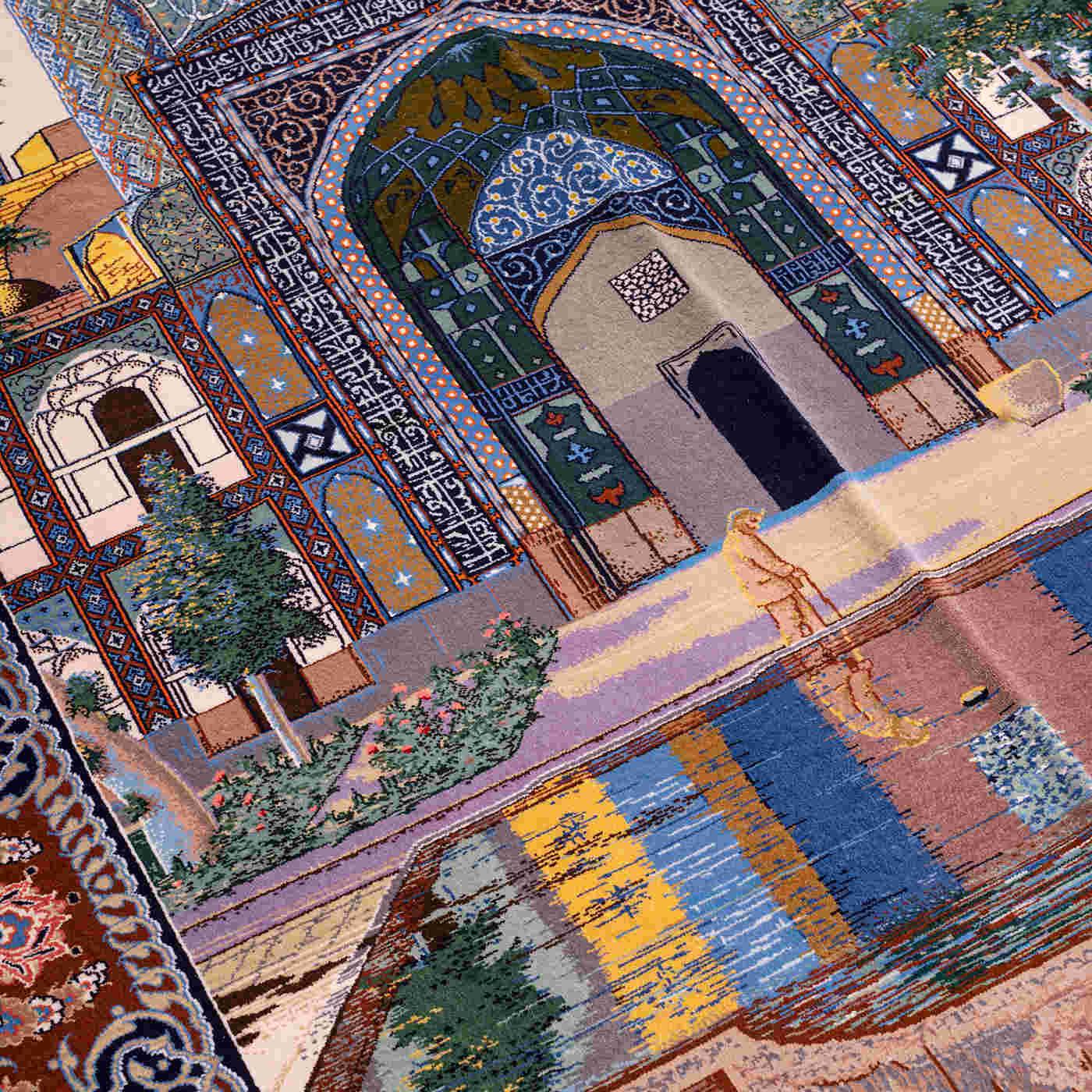 Pictorial Isfahan Persian Carpet 144x196, Handmade Tribal Wool & Silk Rugs in Dubai