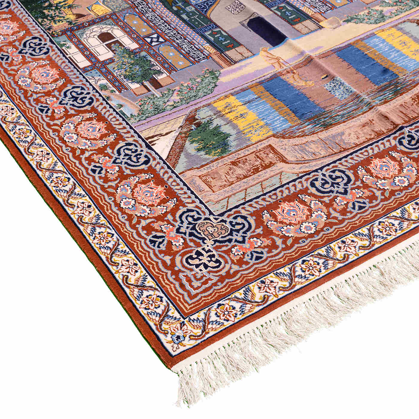 Pictorial Isfahan Persian Carpet 144x196, Handmade Tribal Wool & Silk Rugs in Dubai