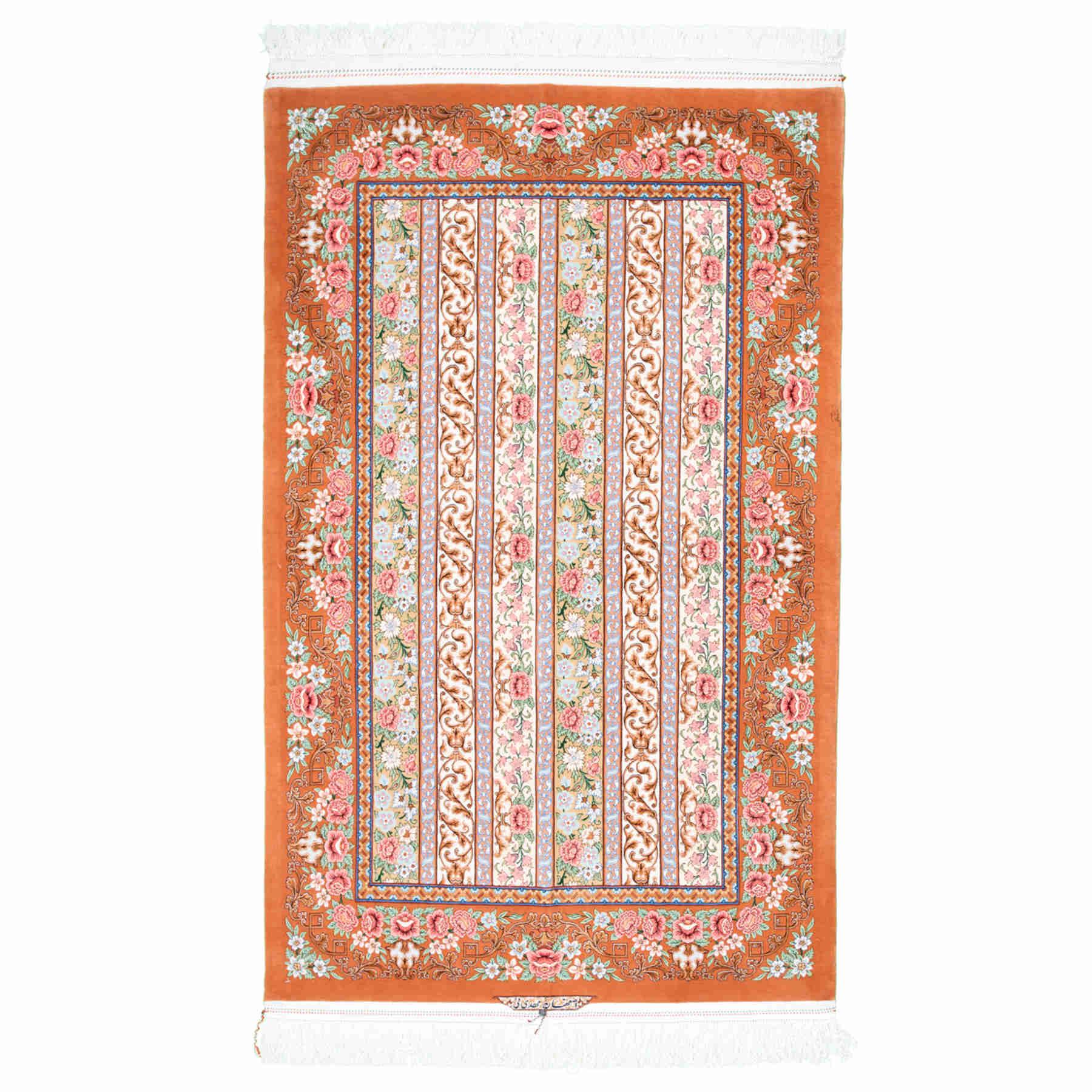 Moharamat Isfahan Persian Carpet 110x166, Handmade Tribal Wool & Silk Rugs in Dubai
