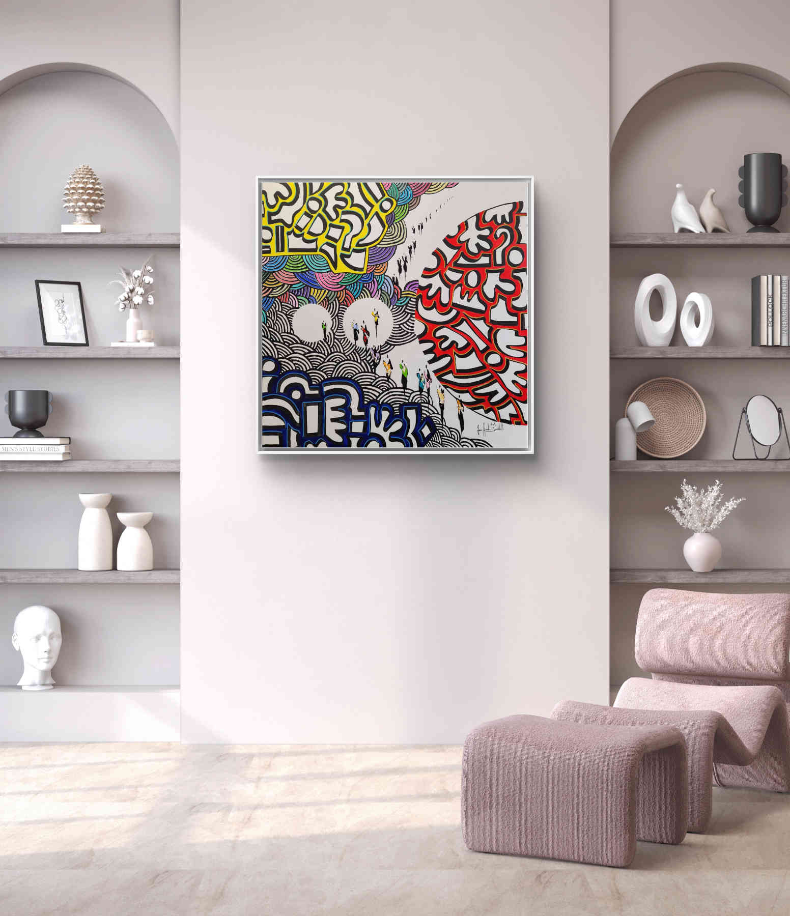 Contemporary Abstract Acrylic Painting By JH Savoldelli in Dubai