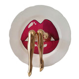 Kiss Plate Mixed Media Sculpture, Bronze & Ceramic Plate Decor By Sara Rahanjam
