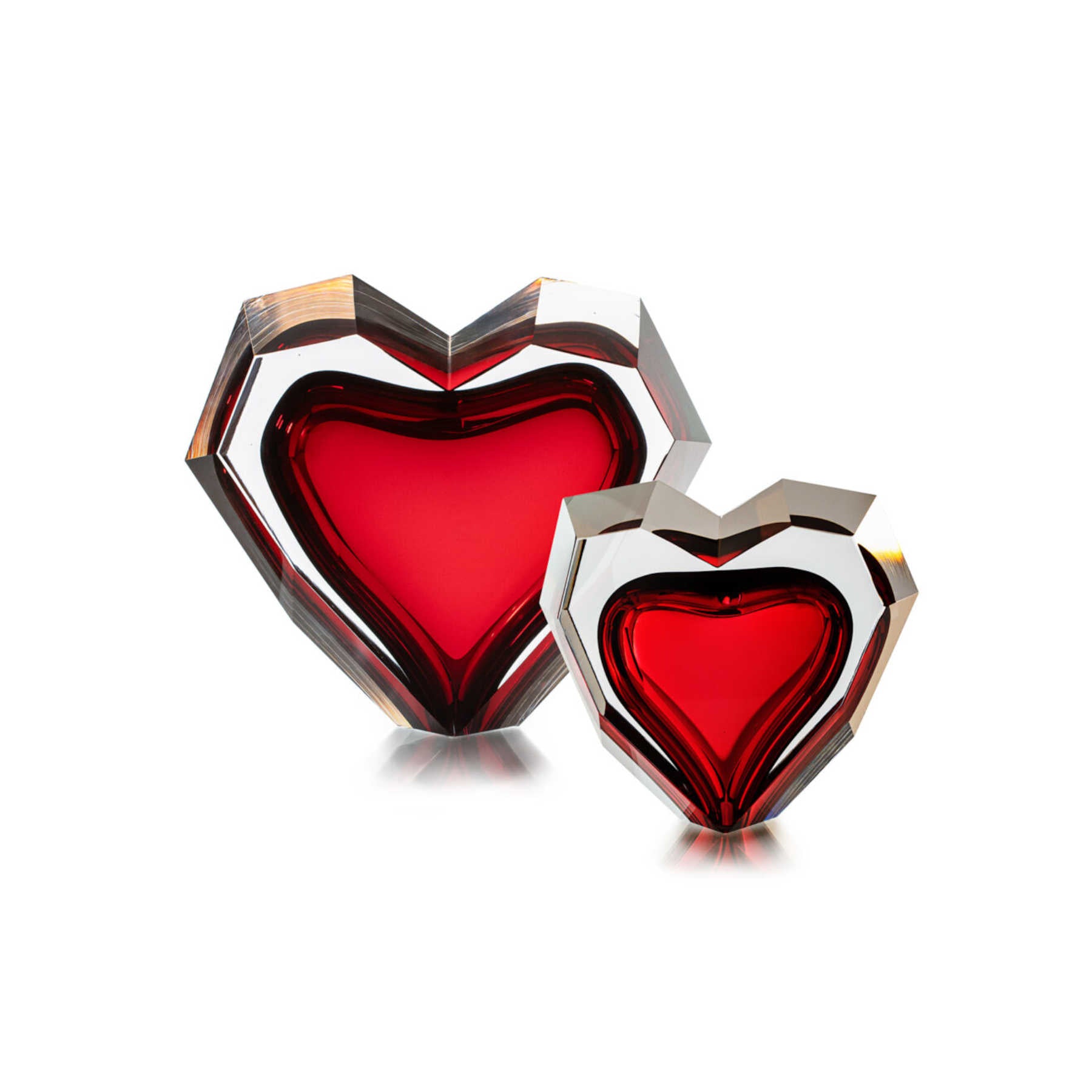 Heart Glass Sculpture, Heart Shaped Collectible Glass Art For Valentines