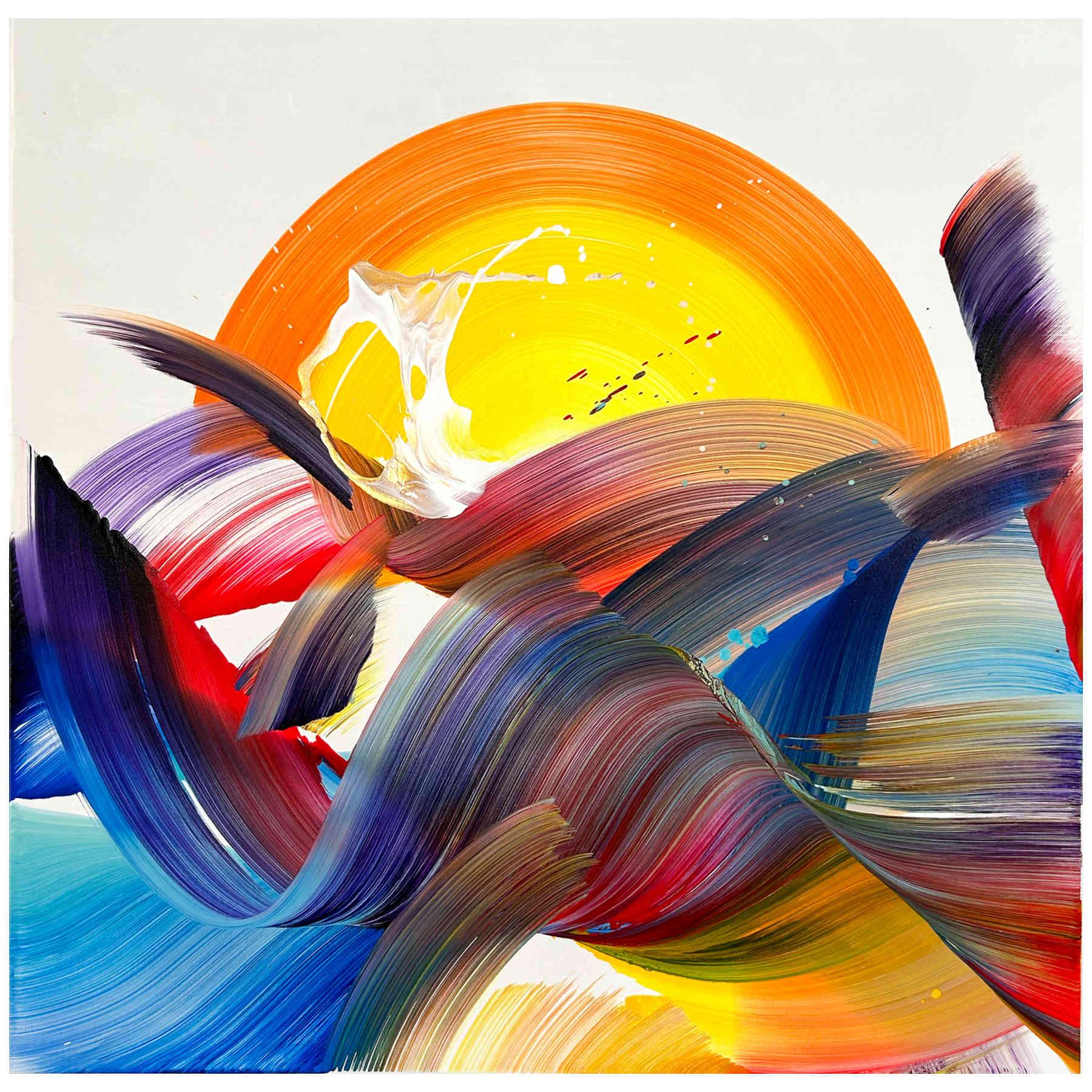 Sunset Abstract Painting For Interior Design By Nikolaos Schizas in Dubai