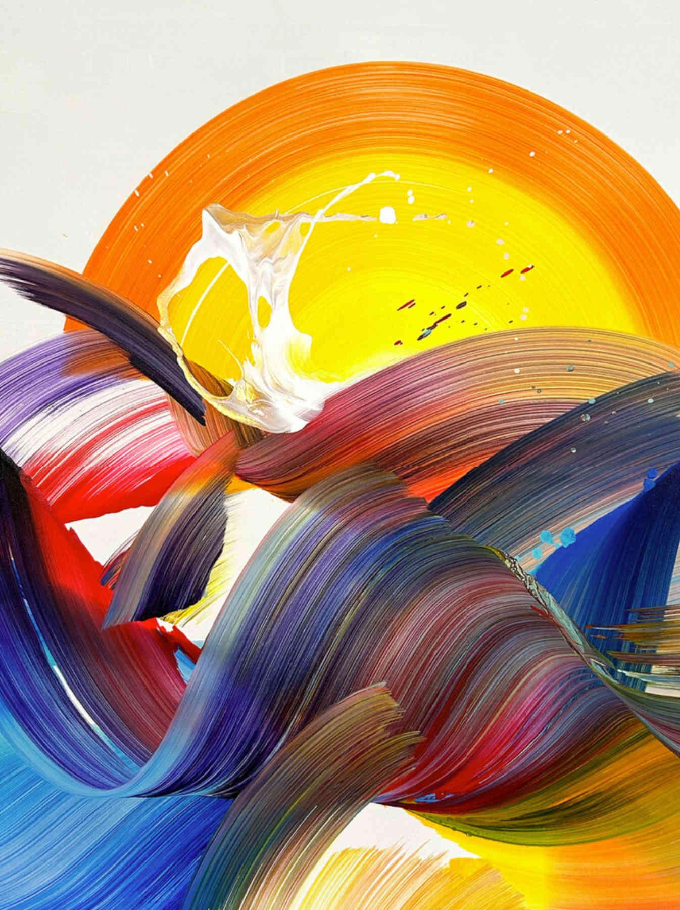 Sunset Abstract Painting For Interior Design By Nikolaos Schizas in Dubai