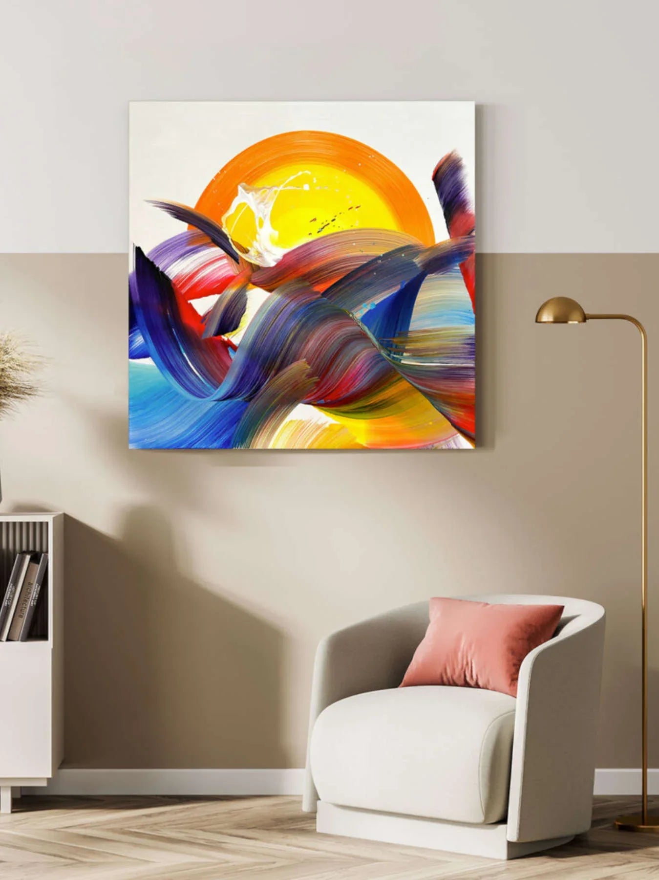 Sunset Abstract Painting For Interior Design By Nikolaos Schizas in Dubai