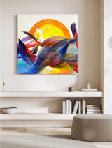 Sunset Abstract Painting For Interior Design By Nikolaos Schizas in Dubai
