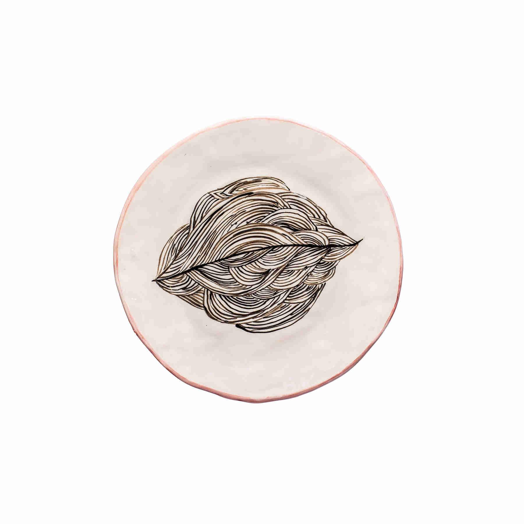 Leaf Shaped Handmade Ceramic Plate Set