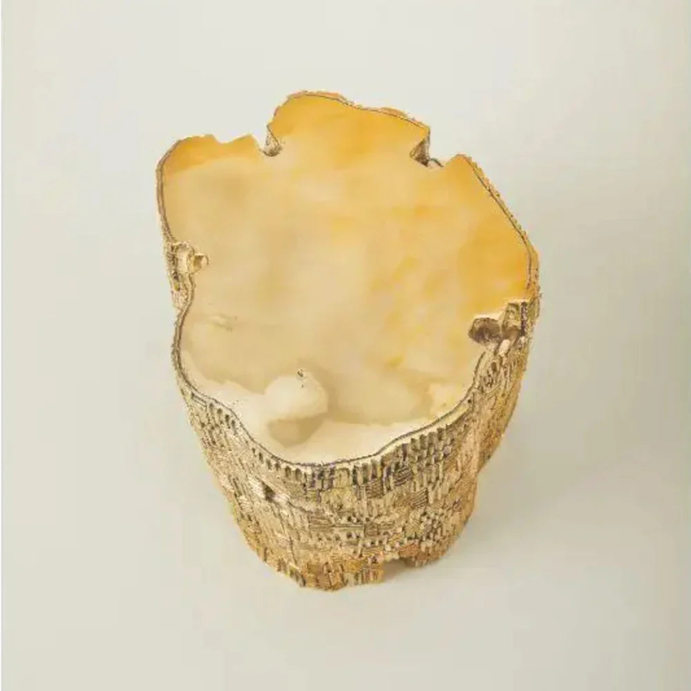 Brass Sculptural Log Stool Large, Designer Furniture in Dubai