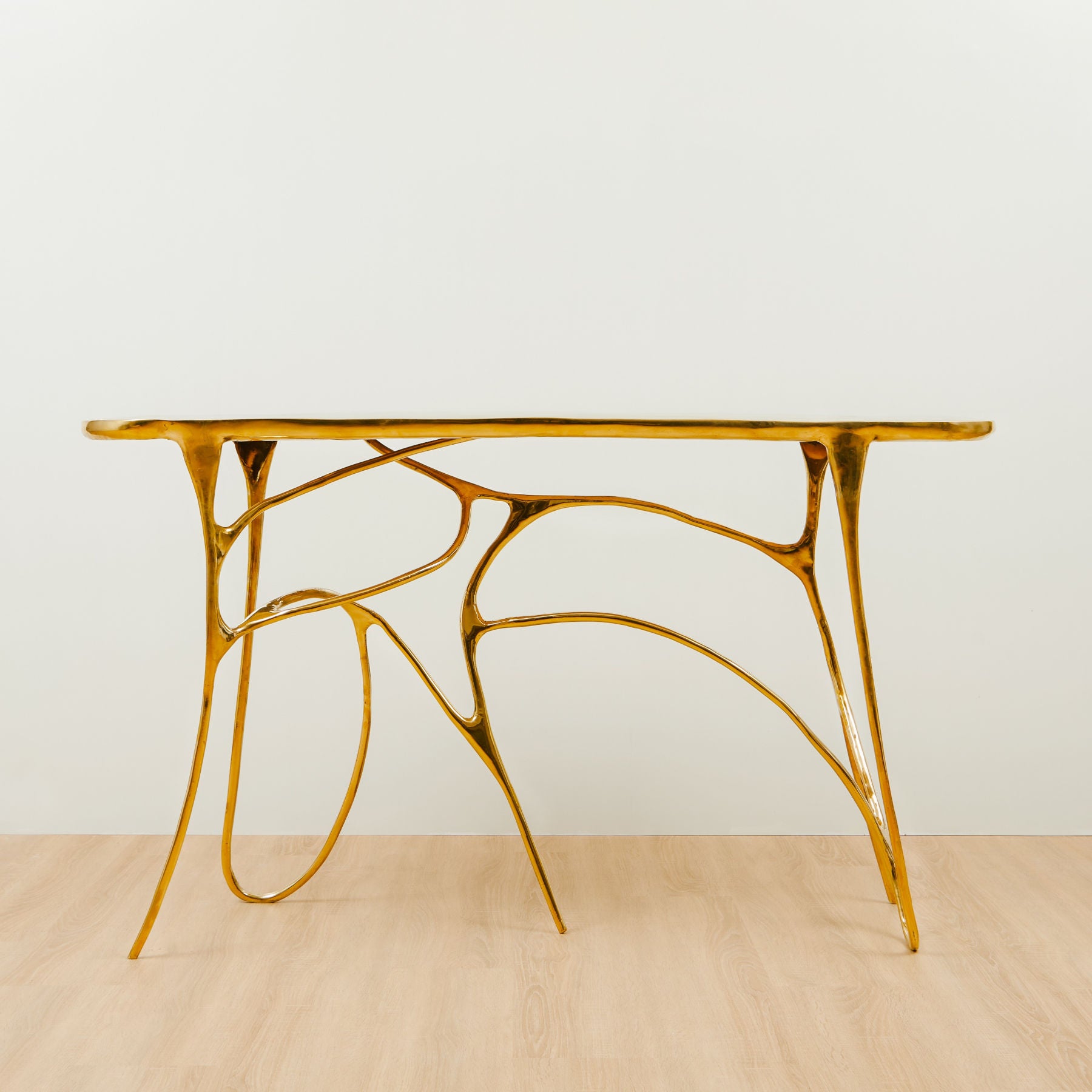 INK Brass Console Table With Glass, Designer Furniture in Dubai