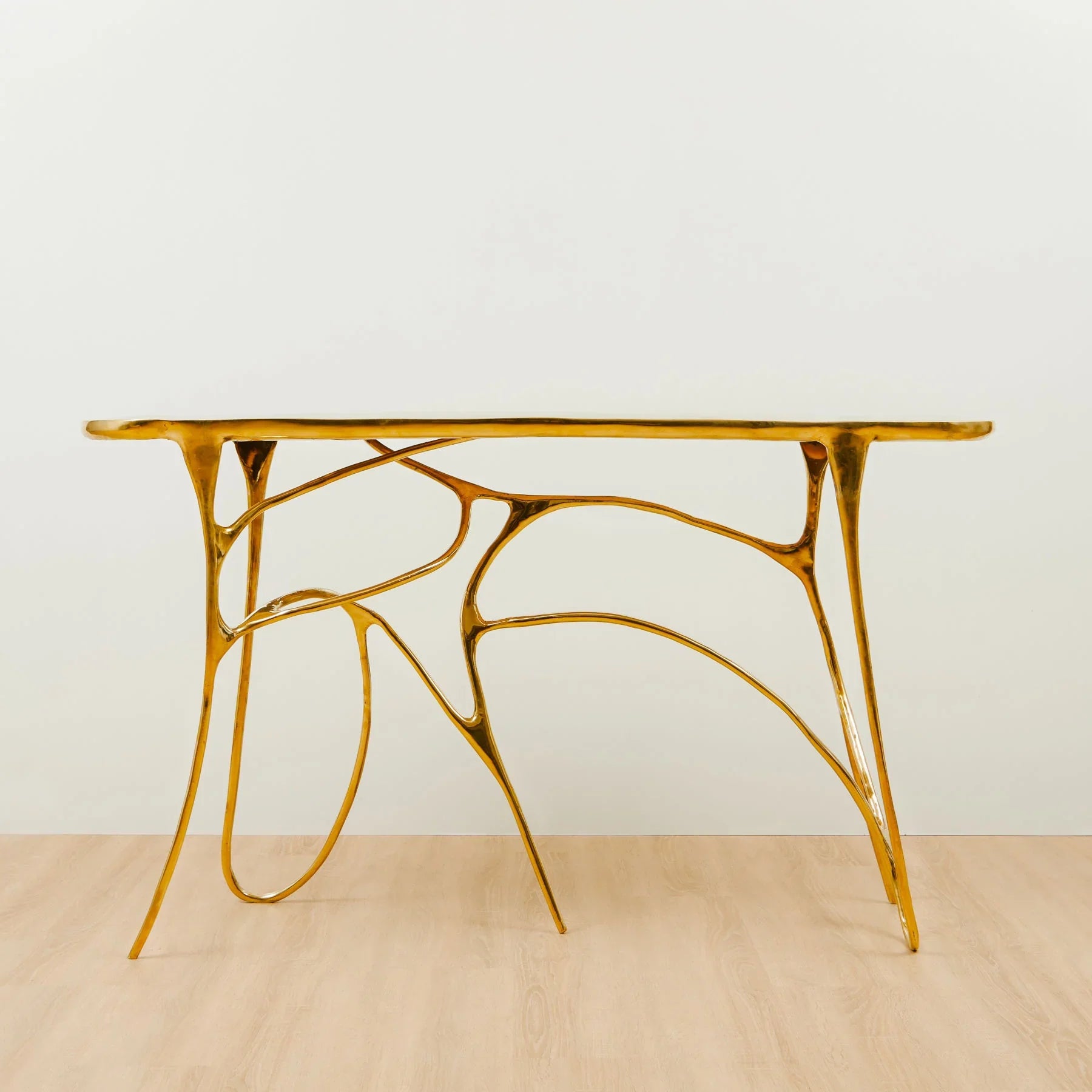 INK Brass Console Table With Glass, Designer Furniture in Dubai