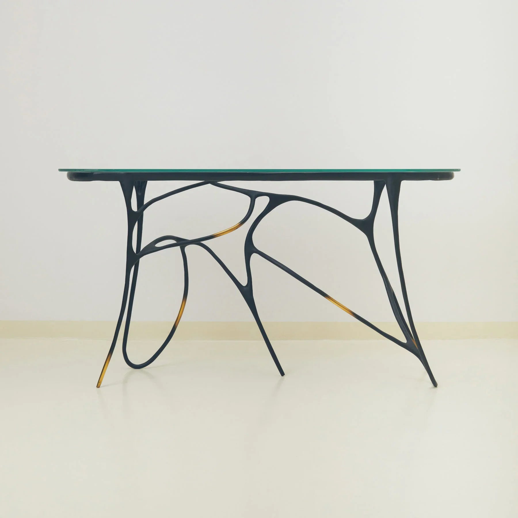 INK Brass Console Table With Glass, Designer Furniture in Dubai