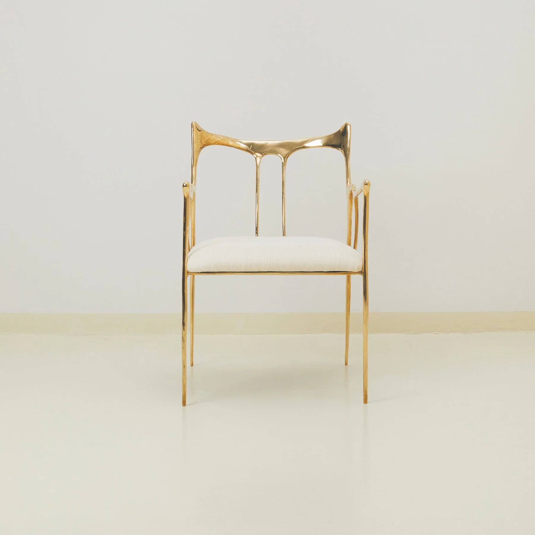 INK Curved Back Brass Armchair, Designer Furniture in Dubai