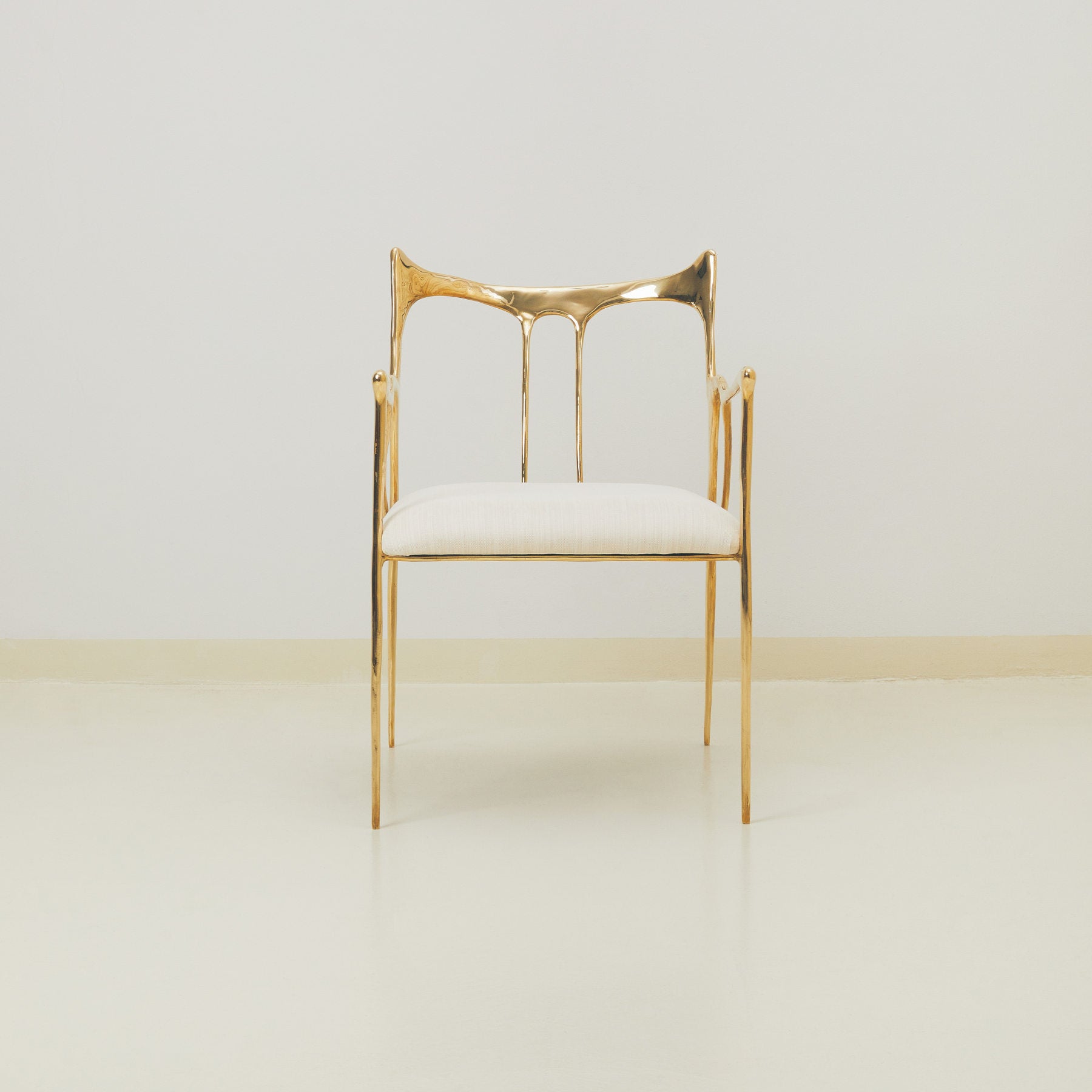 INK Curved Back Brass Armchair, Designer Furniture in Dubai