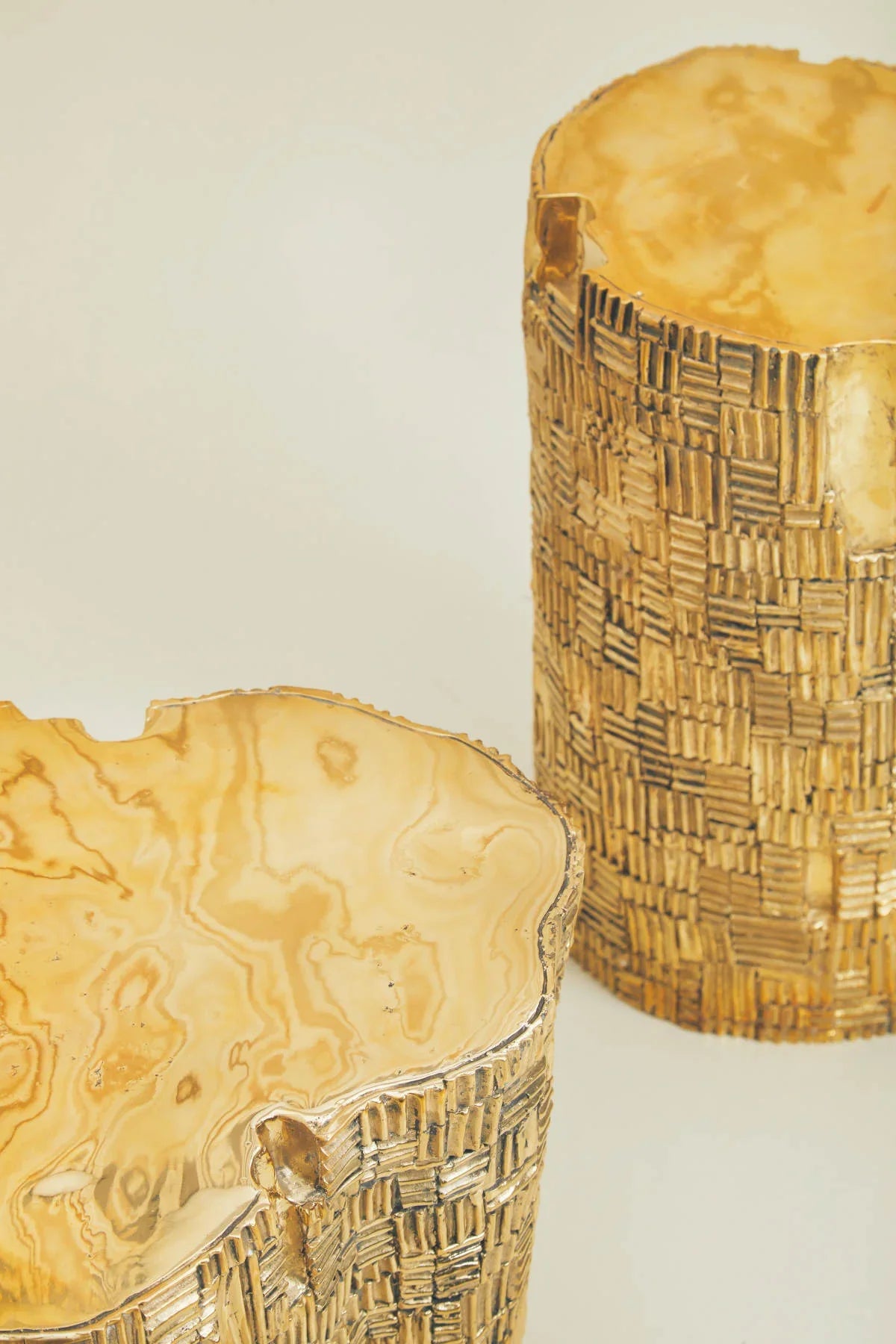 Brass Sculptural Log Stool, Designer Furniture in Dubai