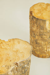 Brass Sculptural Log Stool Large, Designer Furniture in Dubai