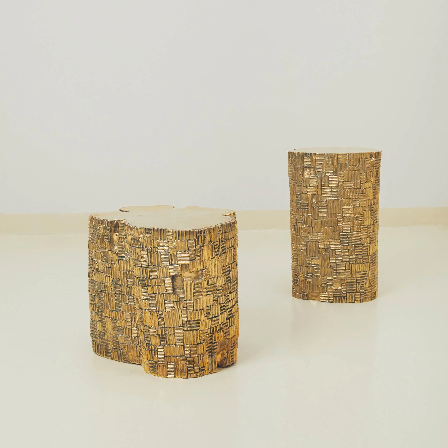 Brass Sculptural Log Stool, Designer Furniture in Dubai