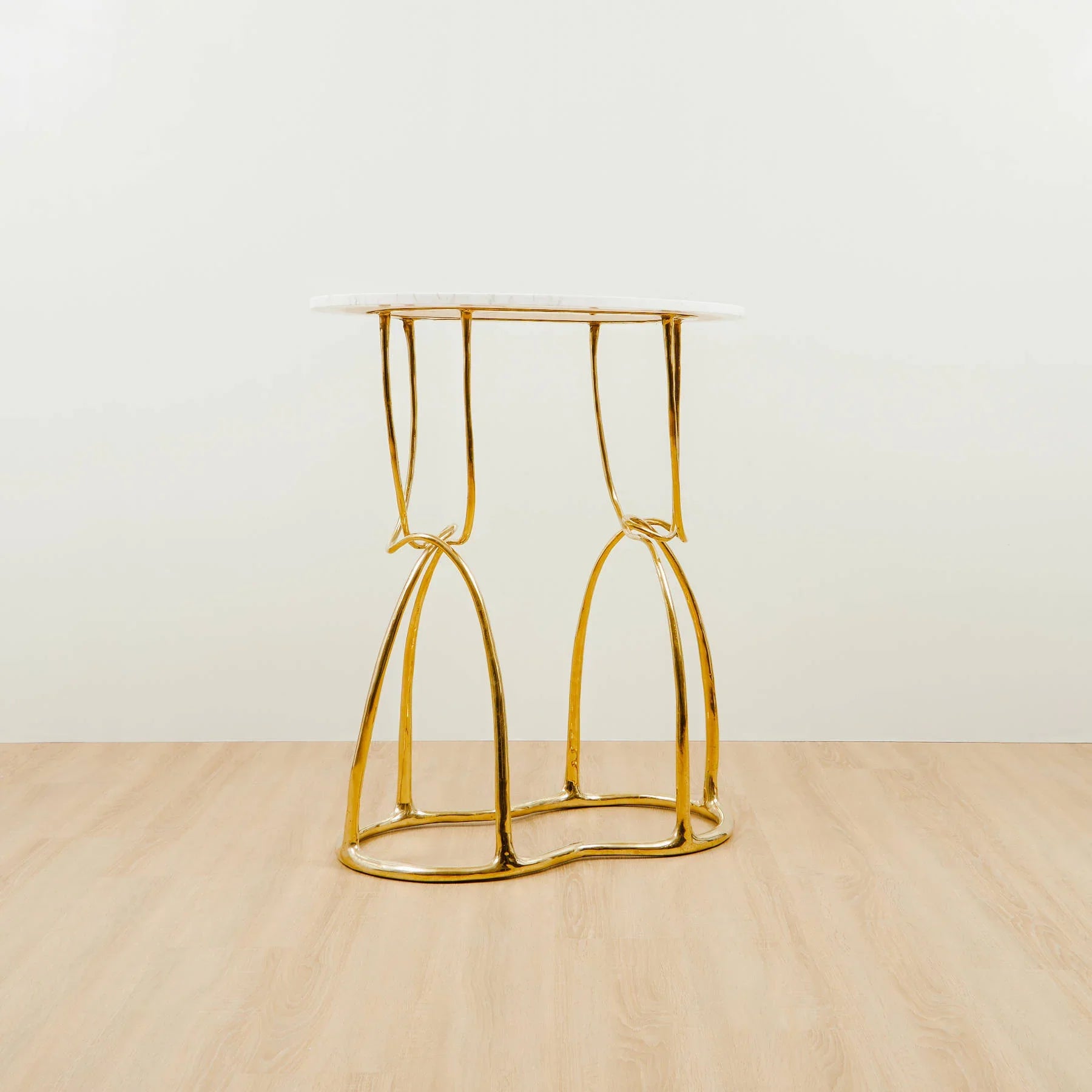 Double Hourglass Brass Entry Table