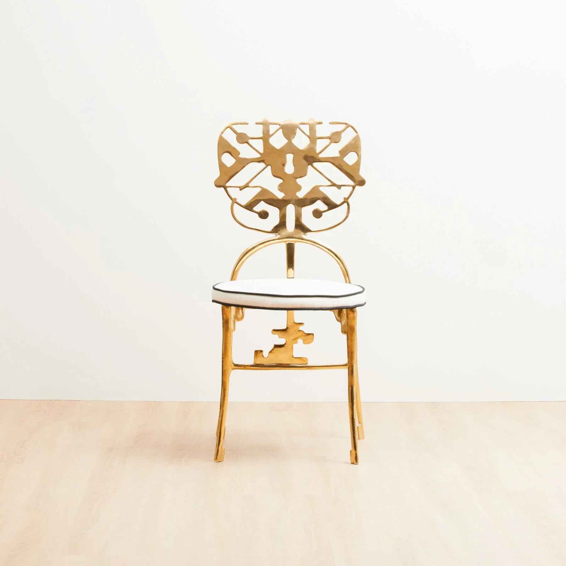 Golden Key Brass Dining Chair, Designer Furniture in Dubai