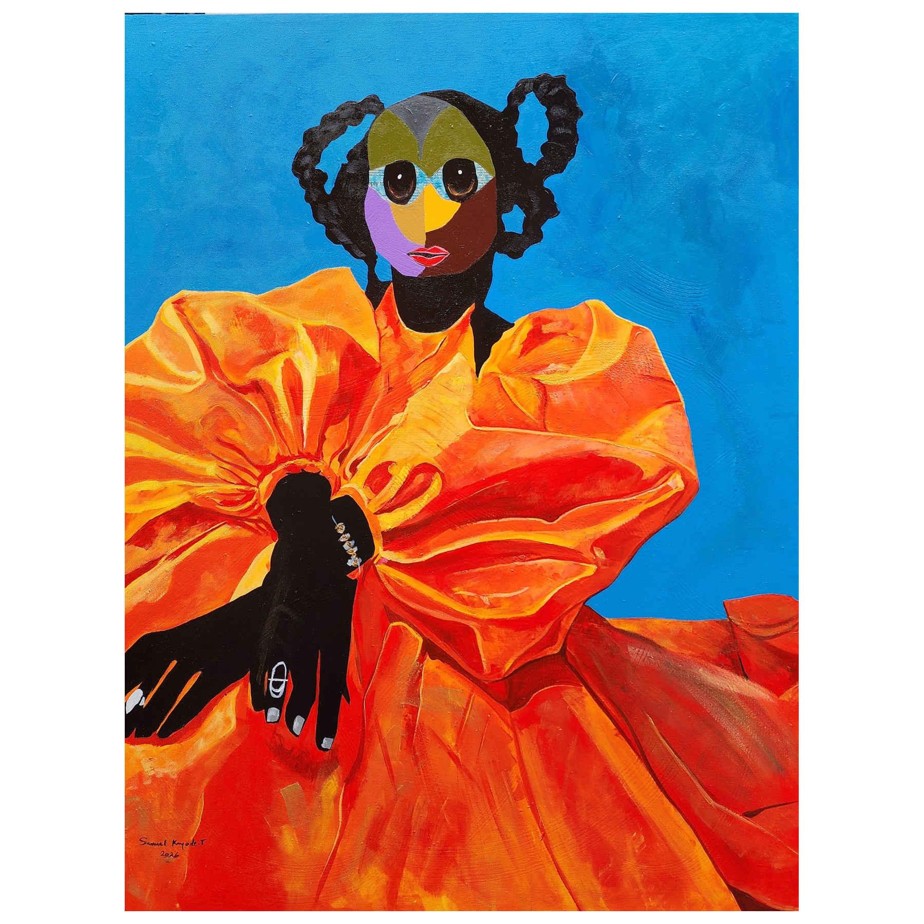 African Art Mixed Media Painting By Samuel Kayode Toba in Dubai