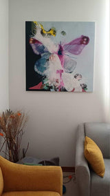 Mixed Media Painting - Acrylic & Ink on Canvas Art By Narges Maleki