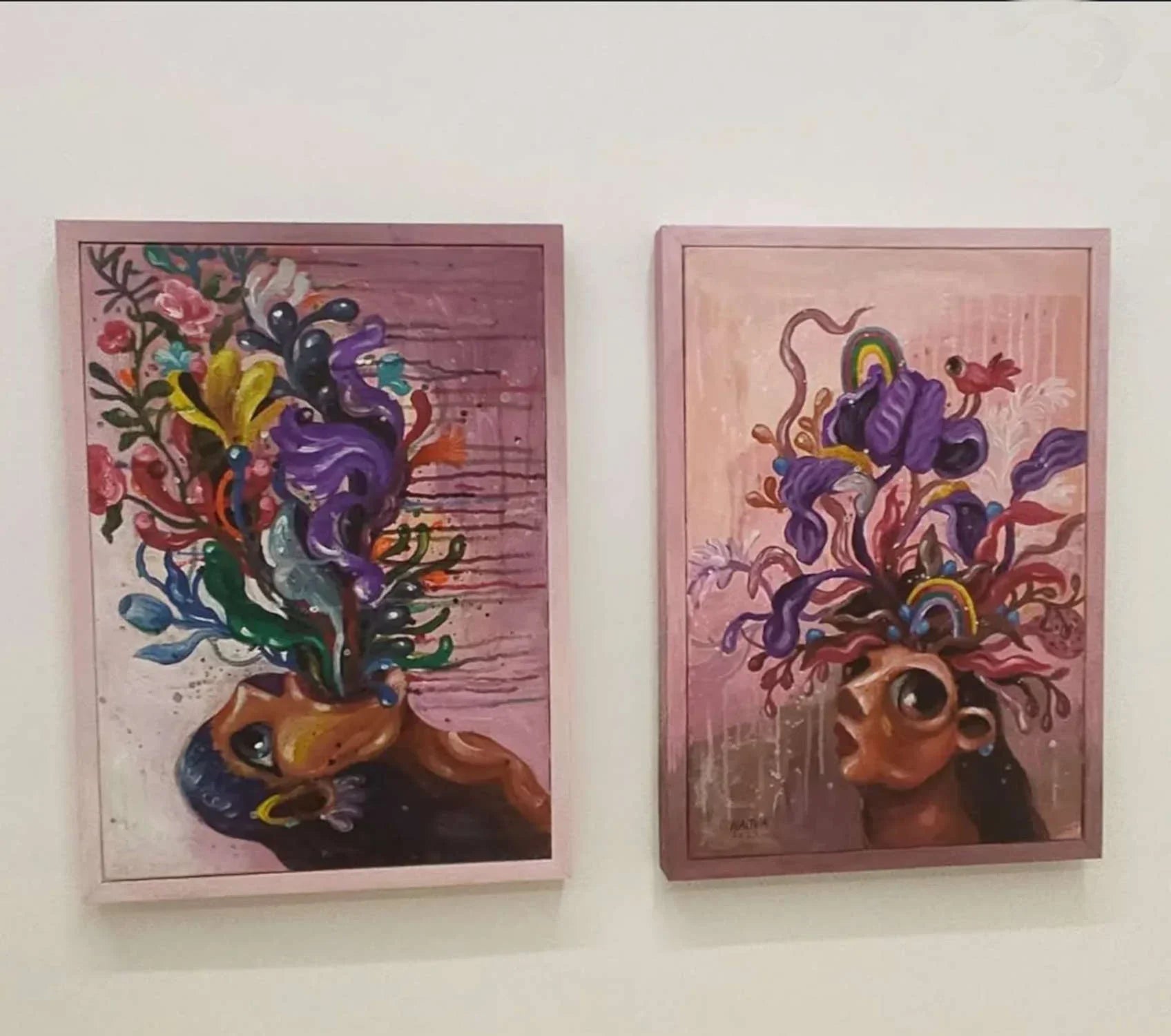 Najva Erfani Acrylic Paintings, Contemporary Folk Art Dubai