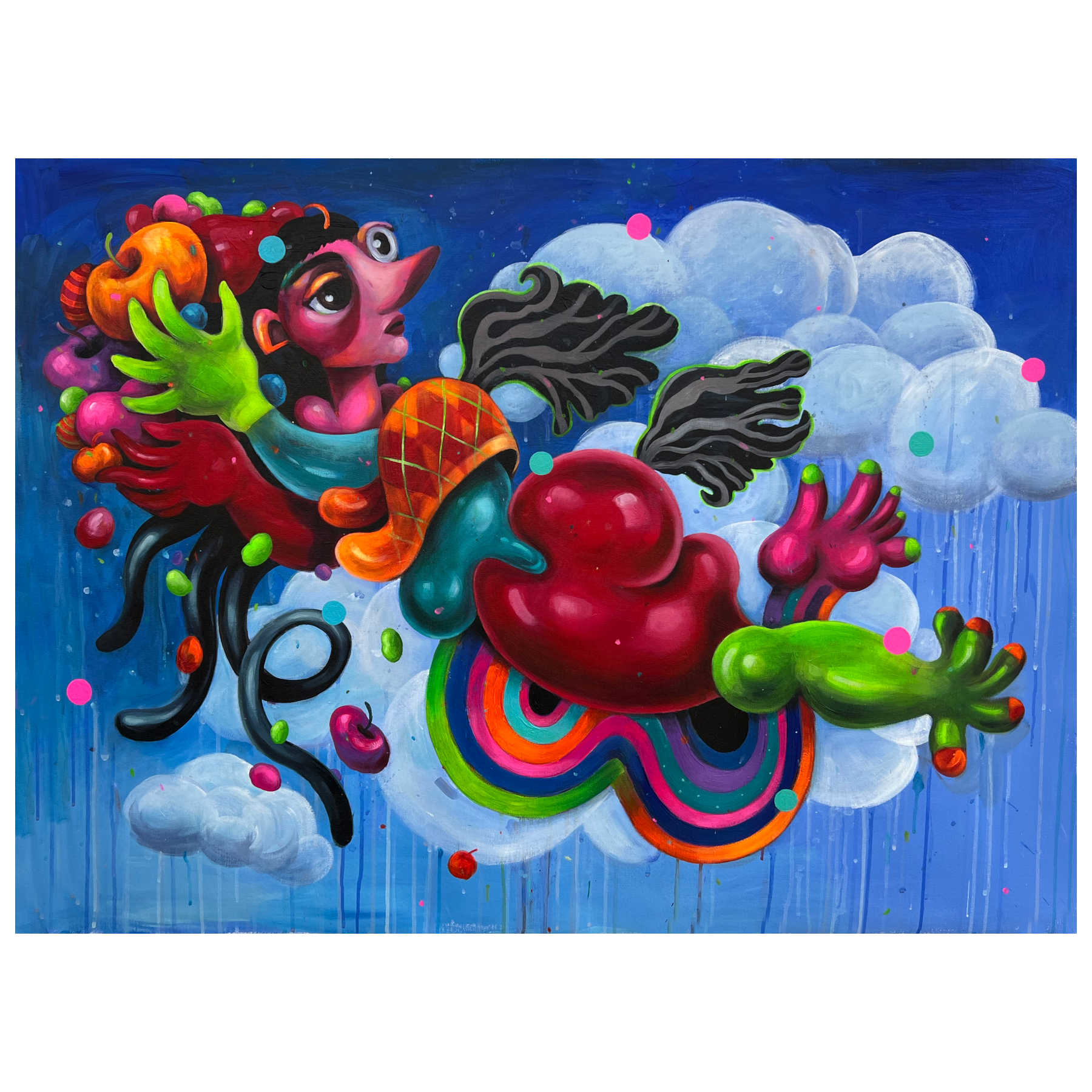 Najva Erfani Acrylic Paintings, Contemporary Folk Art Dubai