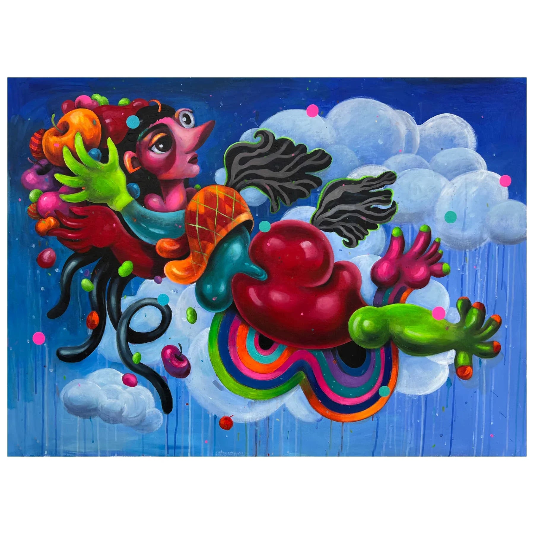 Najva Erfani Acrylic Paintings, Contemporary Folk Art Dubai