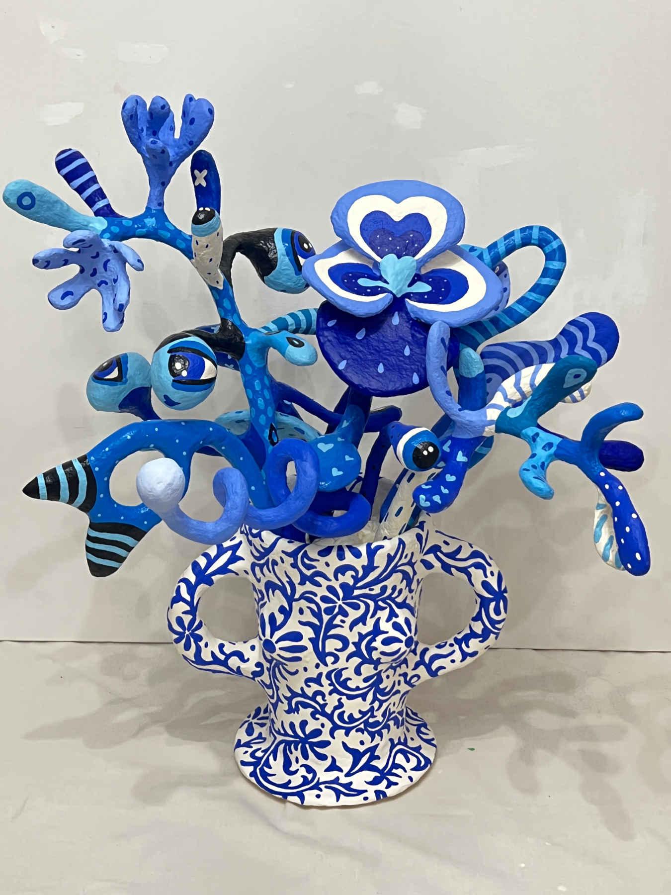 Colorful Folk Art Paper Mache Sculpture By Najva Erfani in Dubai