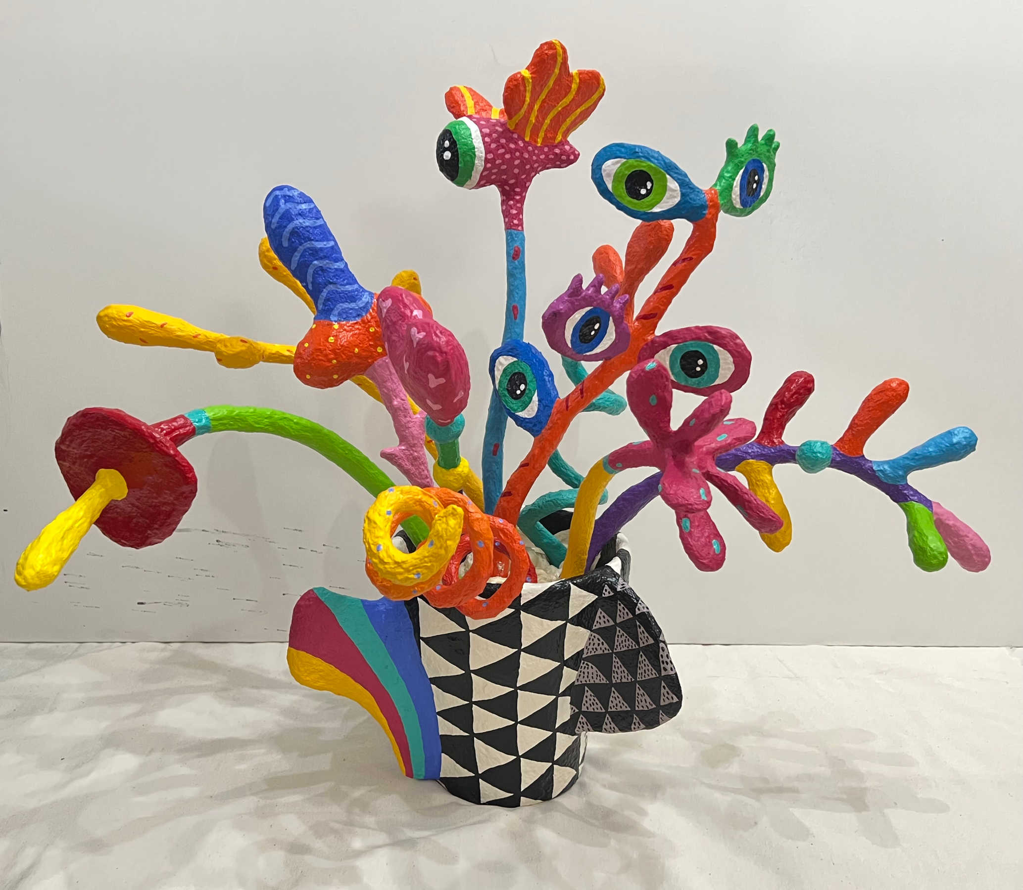 Colorful Folk Art Paper Mache Sculpture By Najva Erfani in Dubai