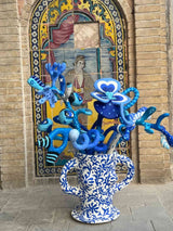 Colorful Folk Art Paper Mache Sculpture By Najva Erfani in Dubai